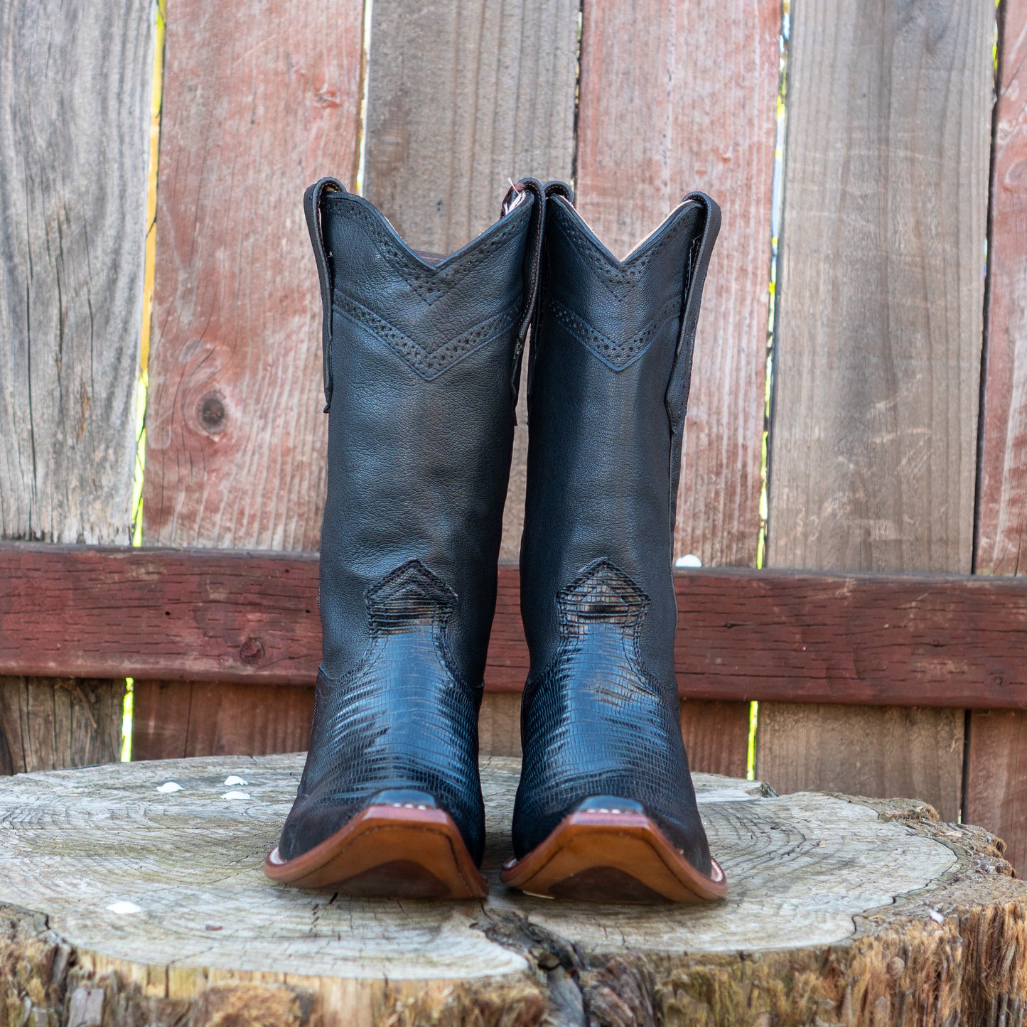 Cuadra Men's Black Lizard Teju Cowboy Boots