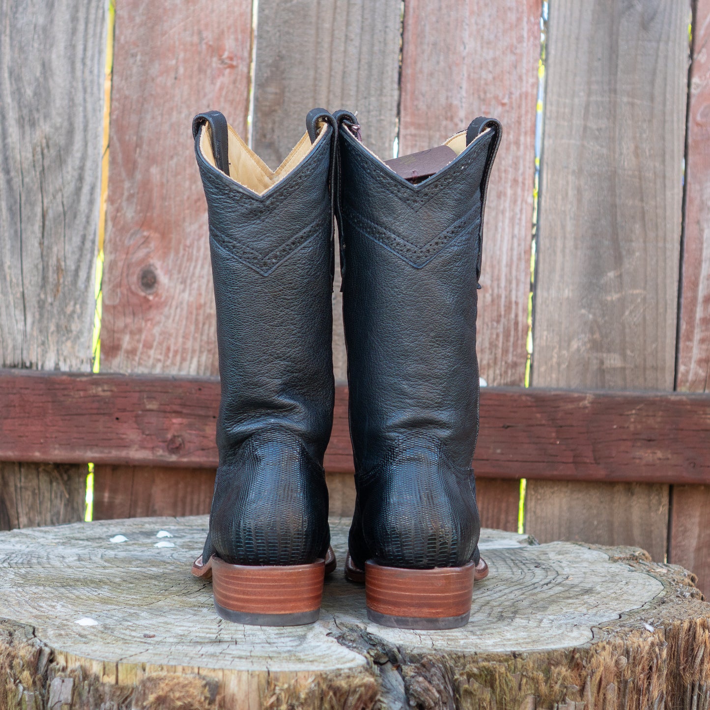 Cuadra Men's Black Lizard Teju Cowboy Boots