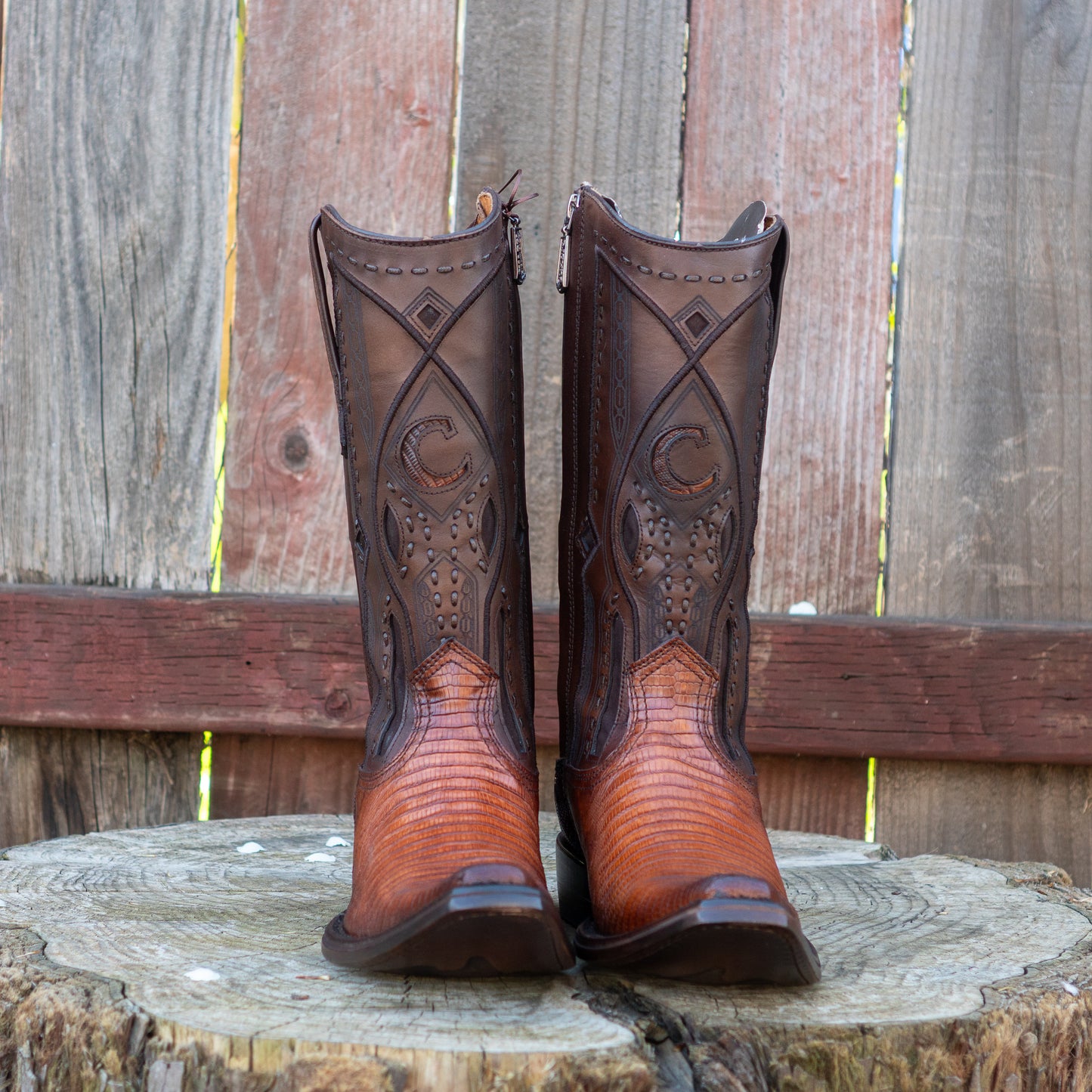 Cuadra Men's Honey Lizard Teju Cowboy Boots