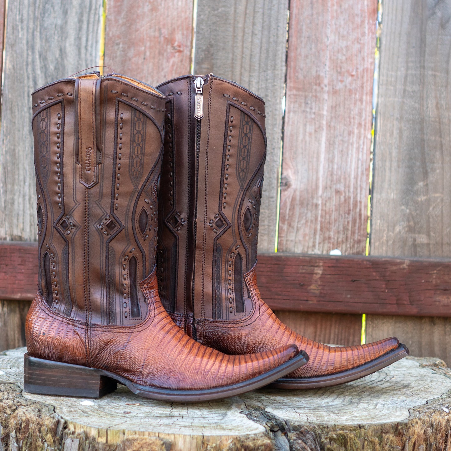 Cuadra Men's Honey Lizard Teju Cowboy Boots