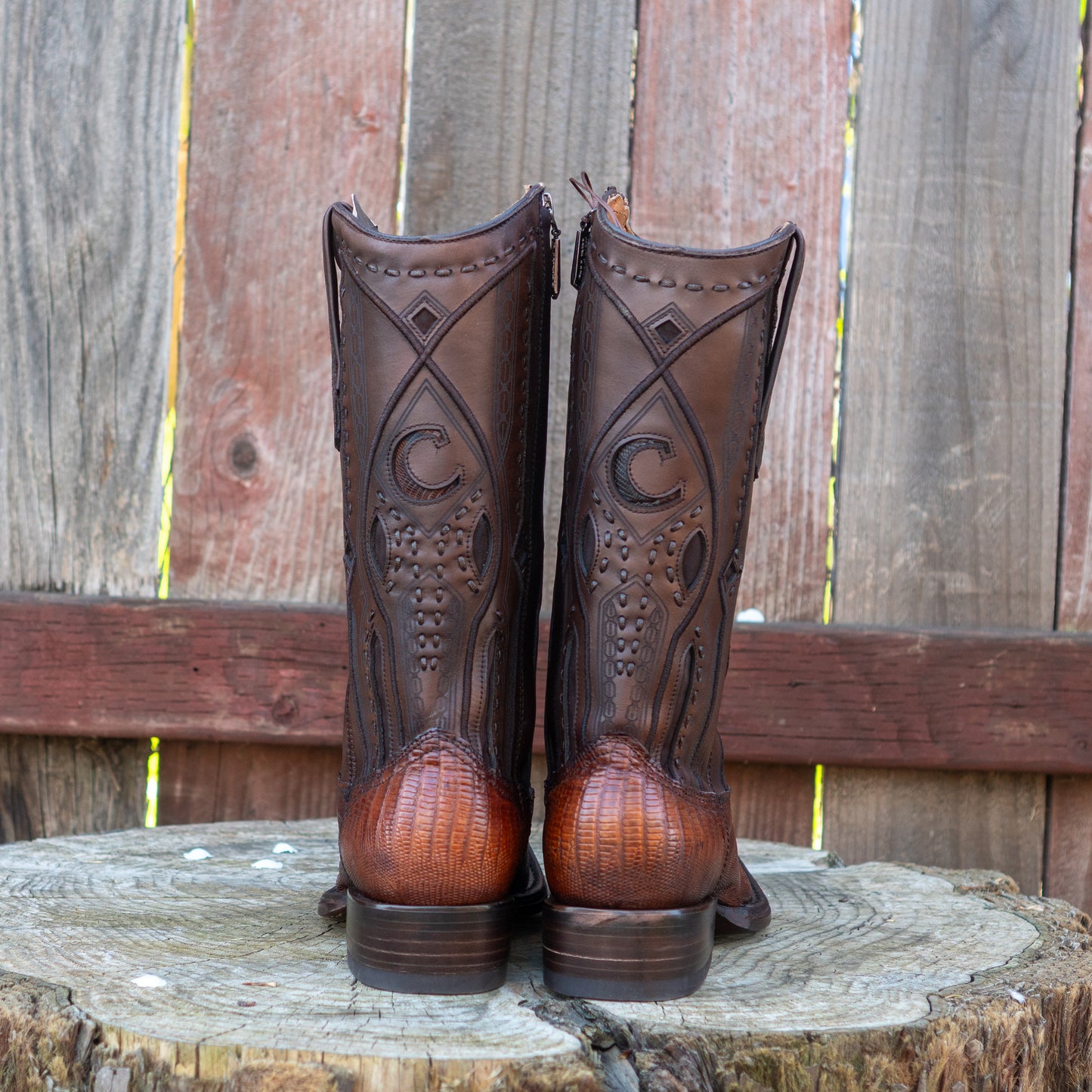 Cuadra Men's Honey Lizard Teju Cowboy Boots