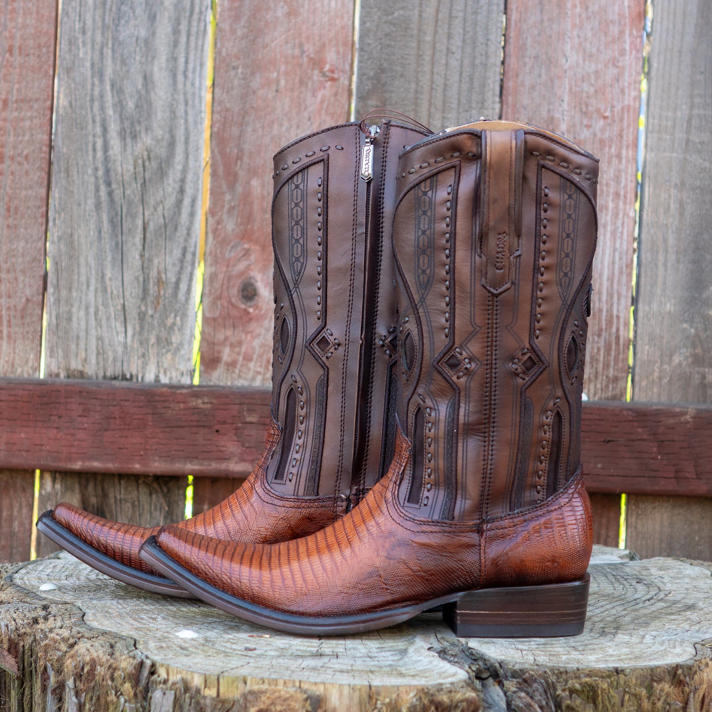 Cuadra Men's Honey Lizard Teju Cowboy Boots