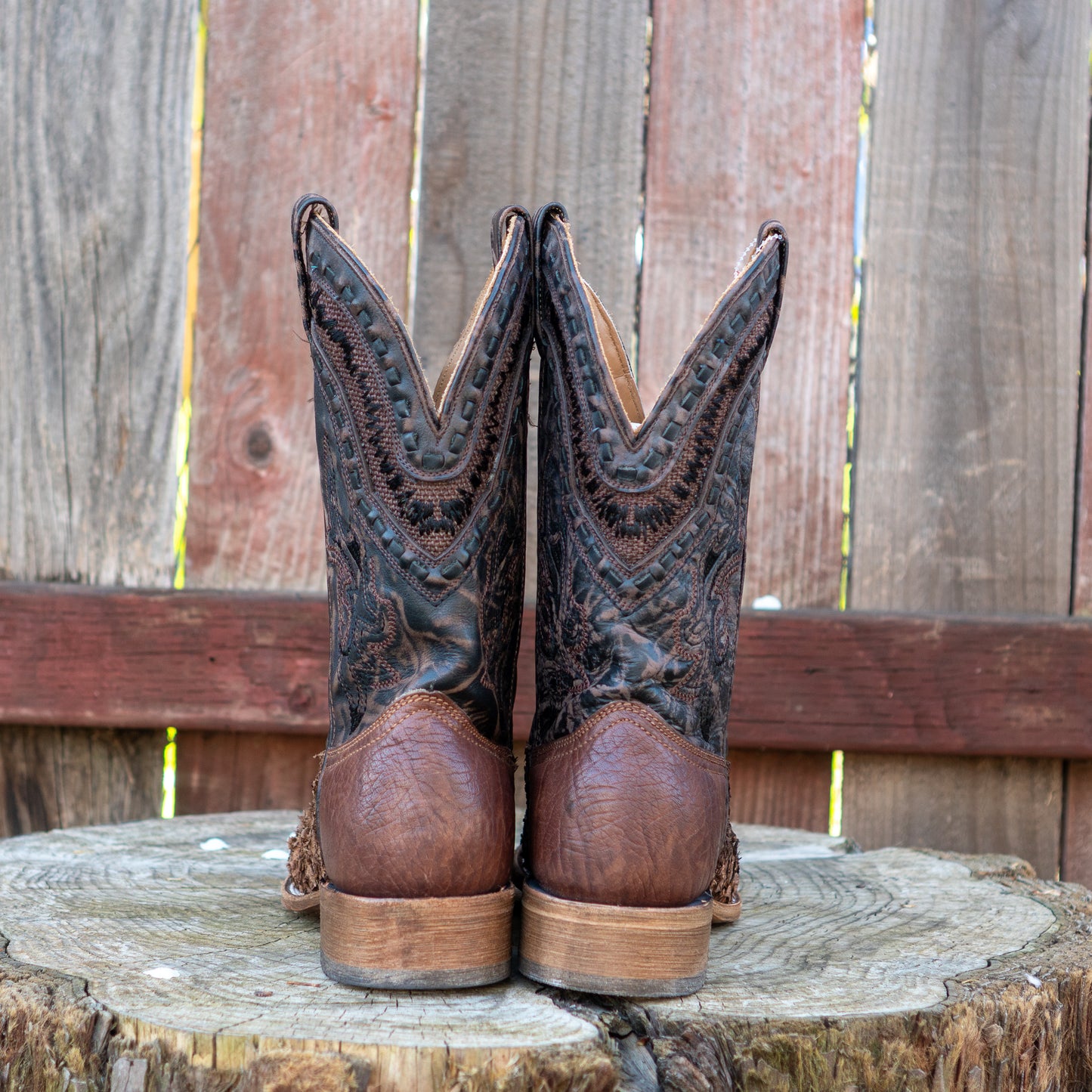 Corral Boots Men's Fish Wide Square Toe Rodeo Collection Western Boots Brown