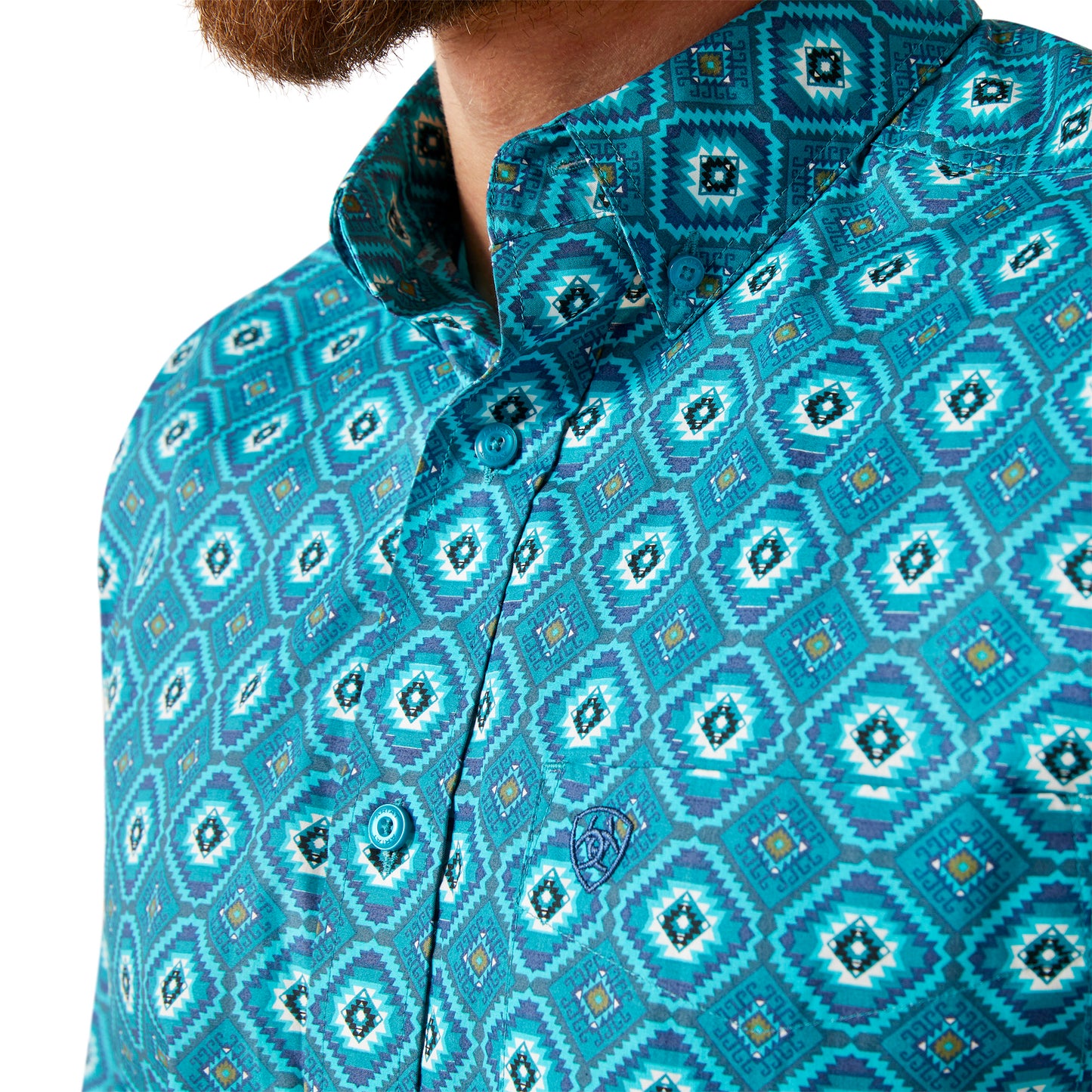 Ariat Men's Bruno Fitted Shirt Lanai Turquoise