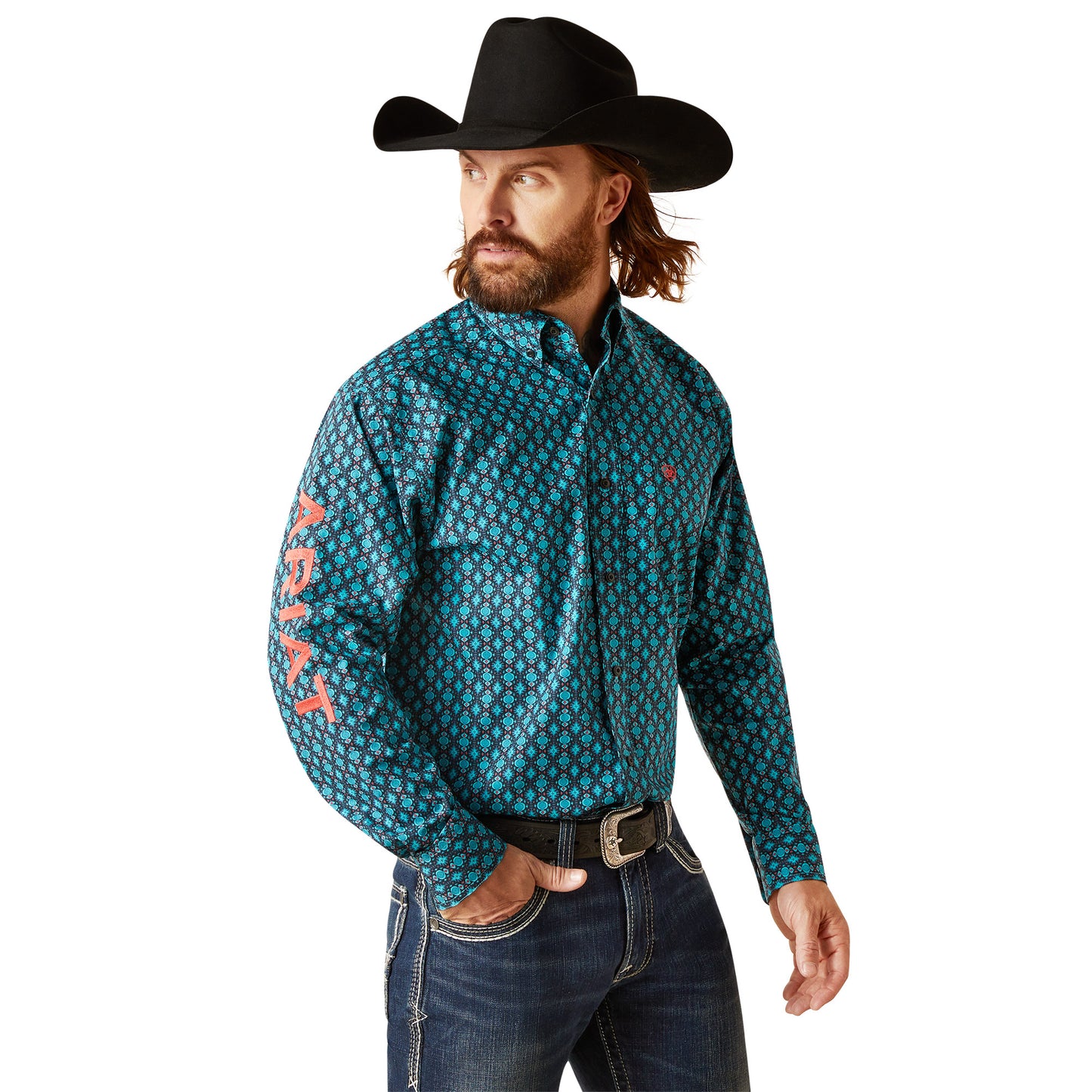 Ariat Men's Team Case Fitted Shirt Black