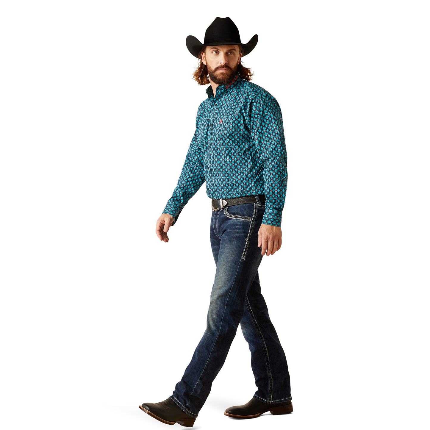 Ariat Men's Team Case Fitted Shirt Black