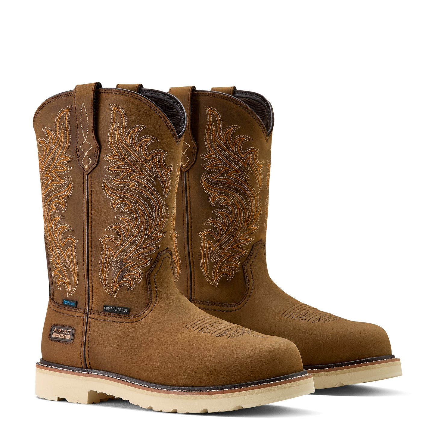 Ariat Men's Activator Argo Waterproof Round Toe Composite Toe Work Boot Distressed Brown