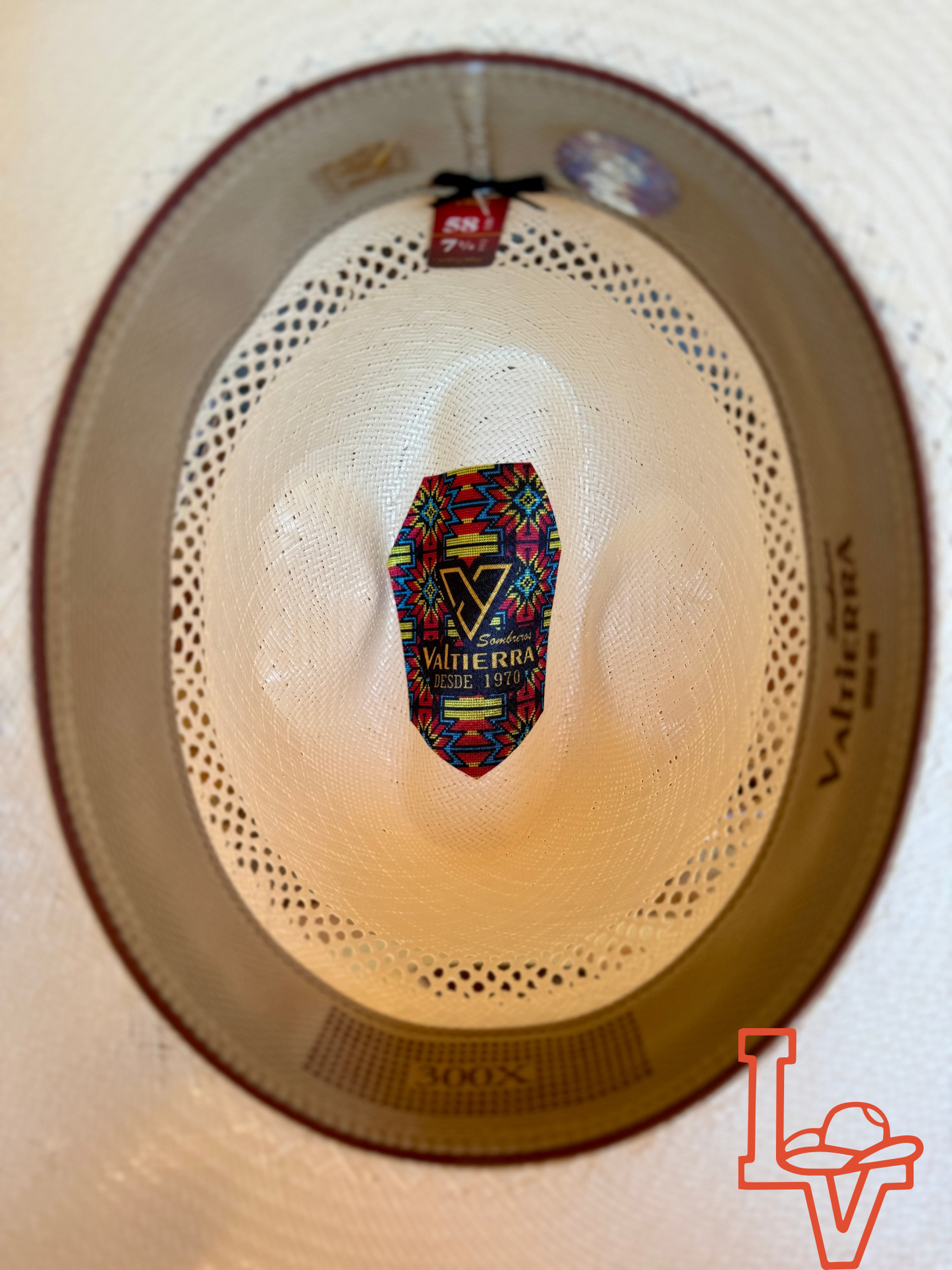 Valtierra Straw Hat Regular Crown Rolling Dice White