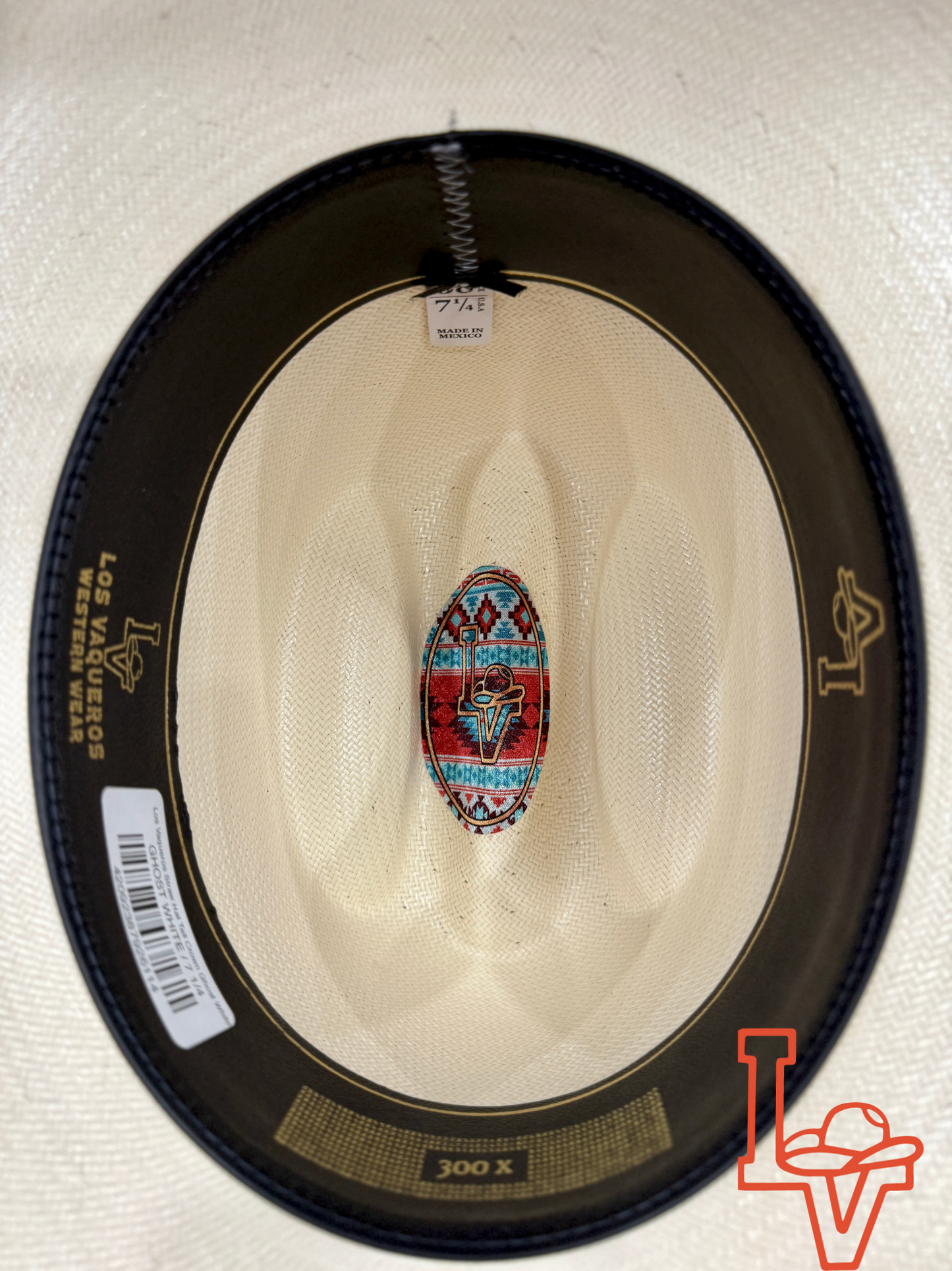 Los Vaqueros Straw Hat Tall Crown Ghost White