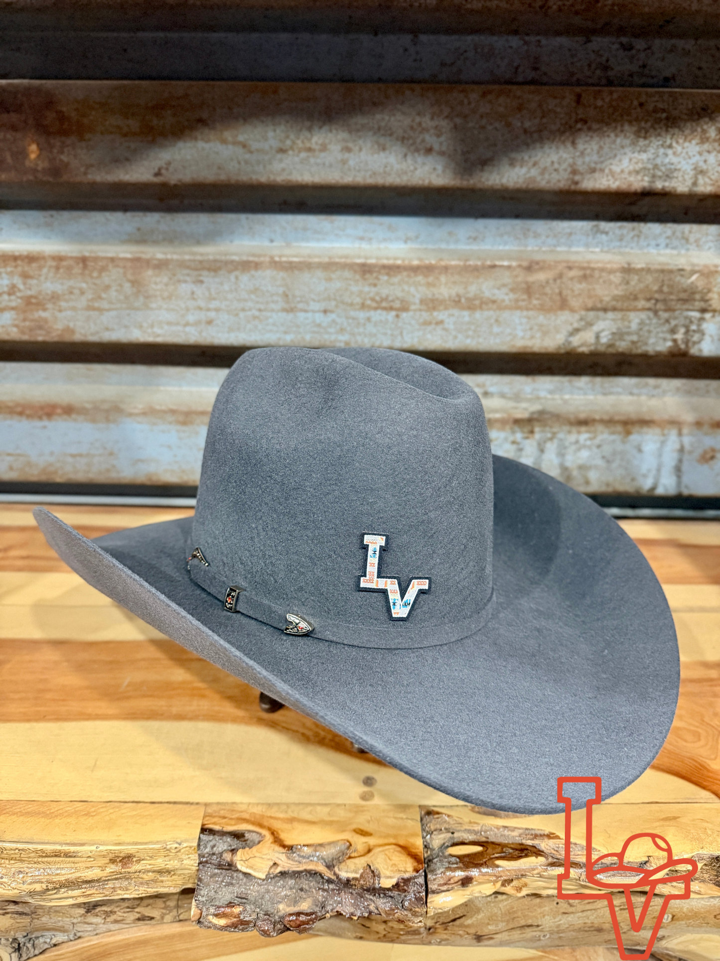 Los Vaqueros Wool Felt Hat Open Regular Crown Charcoal