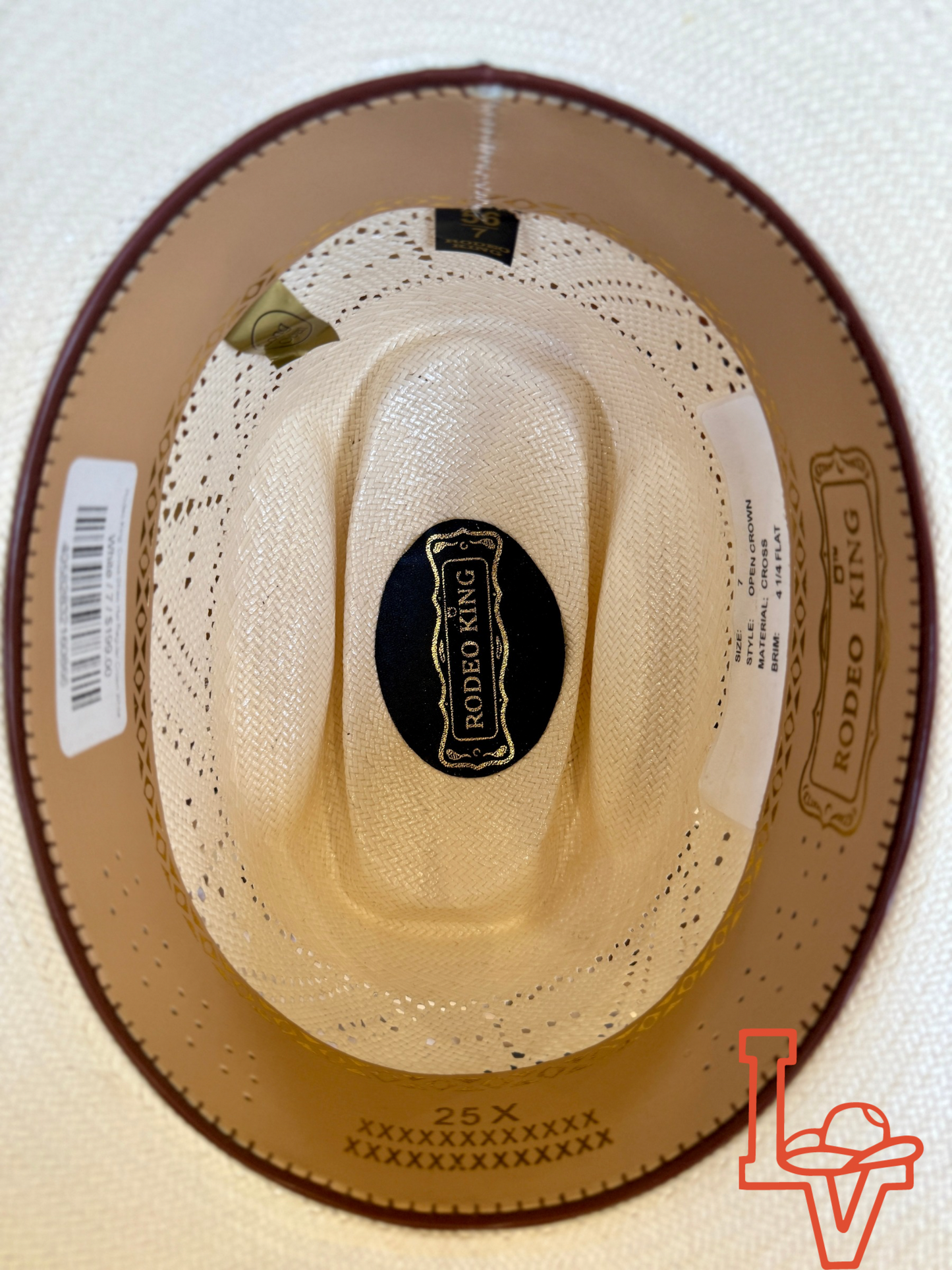 Rodeo King Cross Straw Hat Regular Crown White