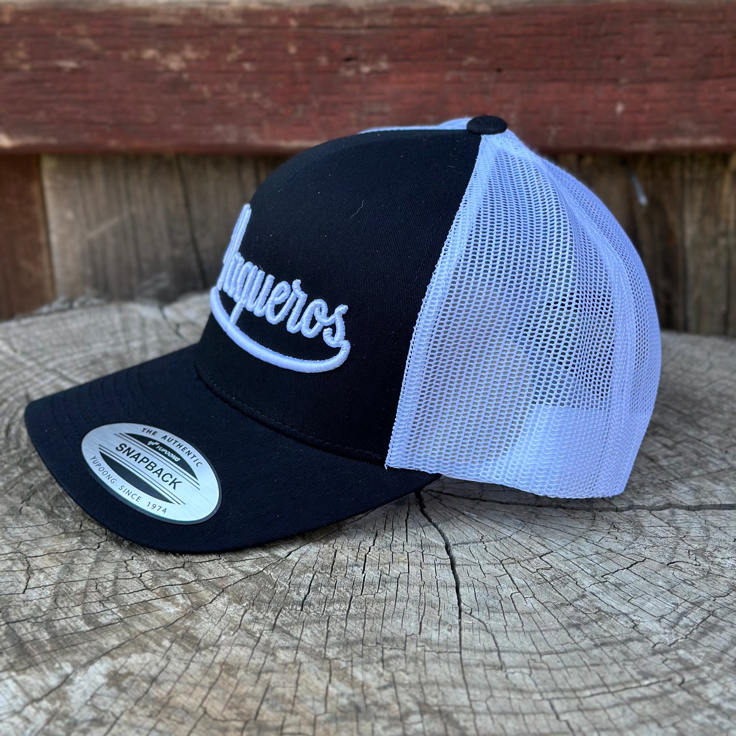 Los Vaqueros LV Signature Snapback Curved Brim Black/White