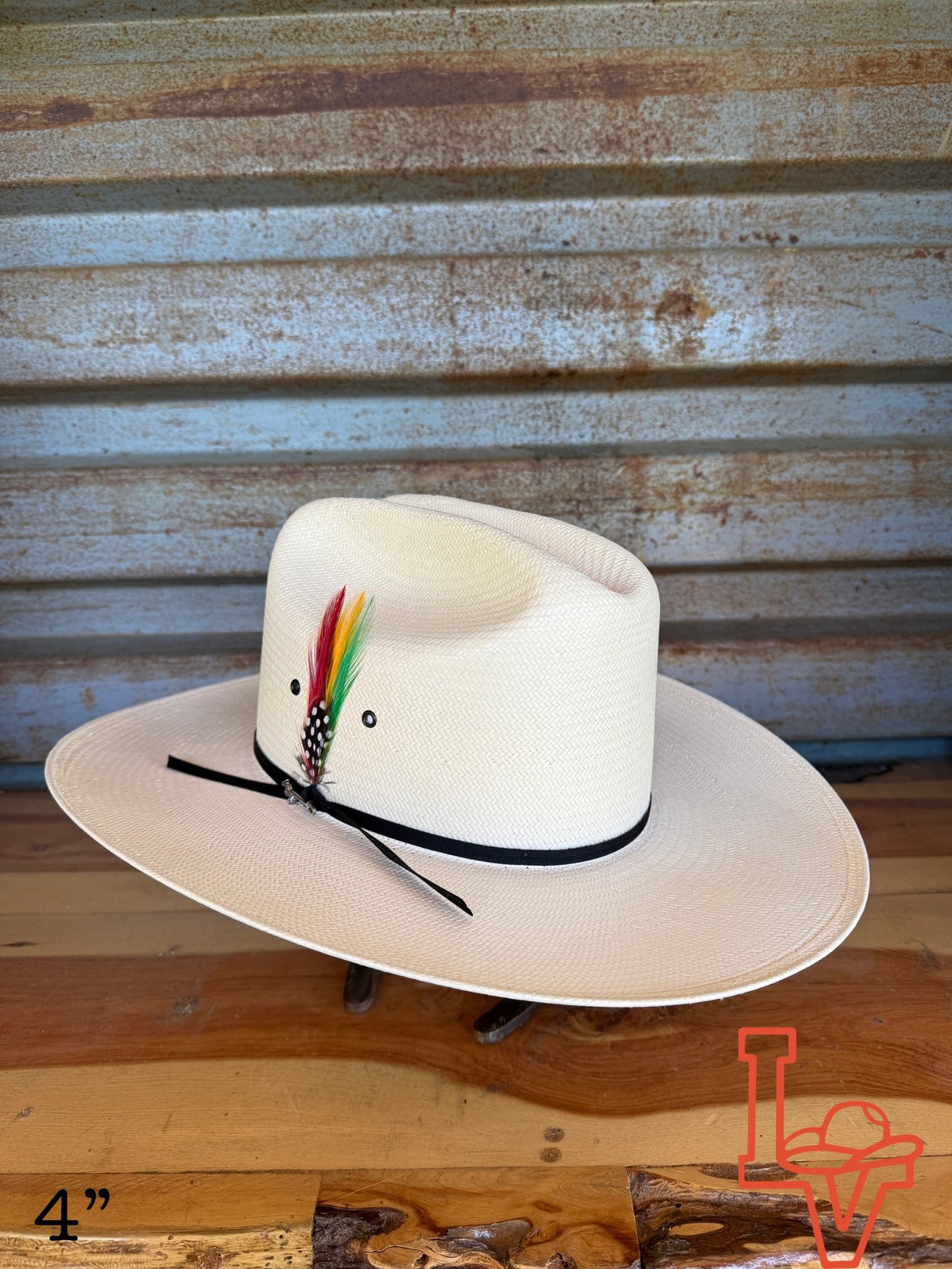 Stetson Rancher 81 Black Eye 10x Straw Cowboy Hat Regular Crown Natural