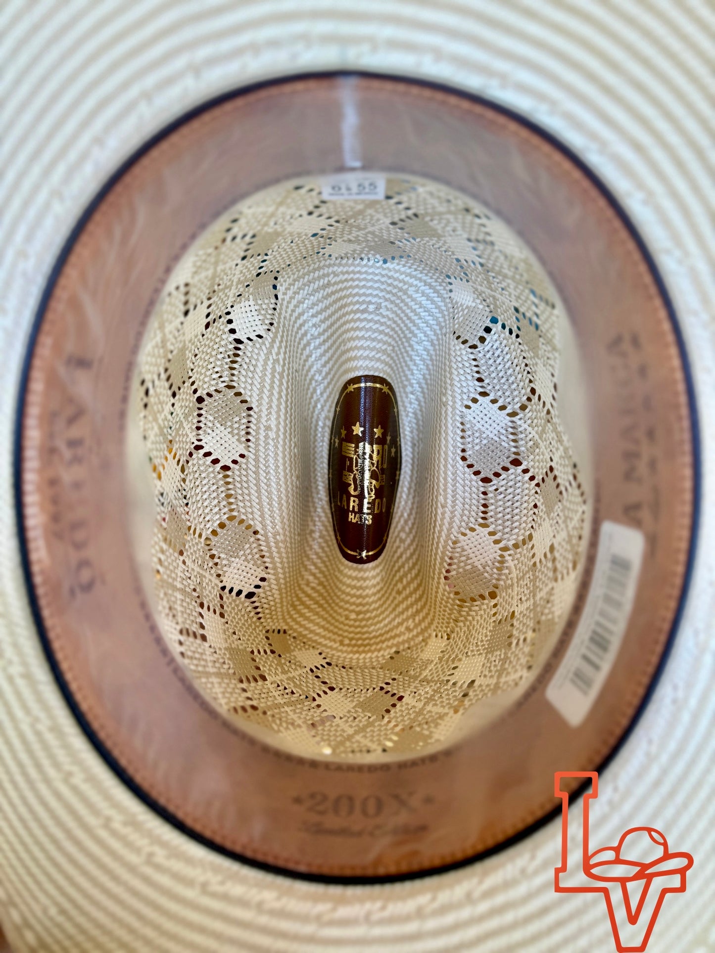 Laredo Straw Hat Tall Crown 200x Estilo Sinaloa Honey Comb Tan/White