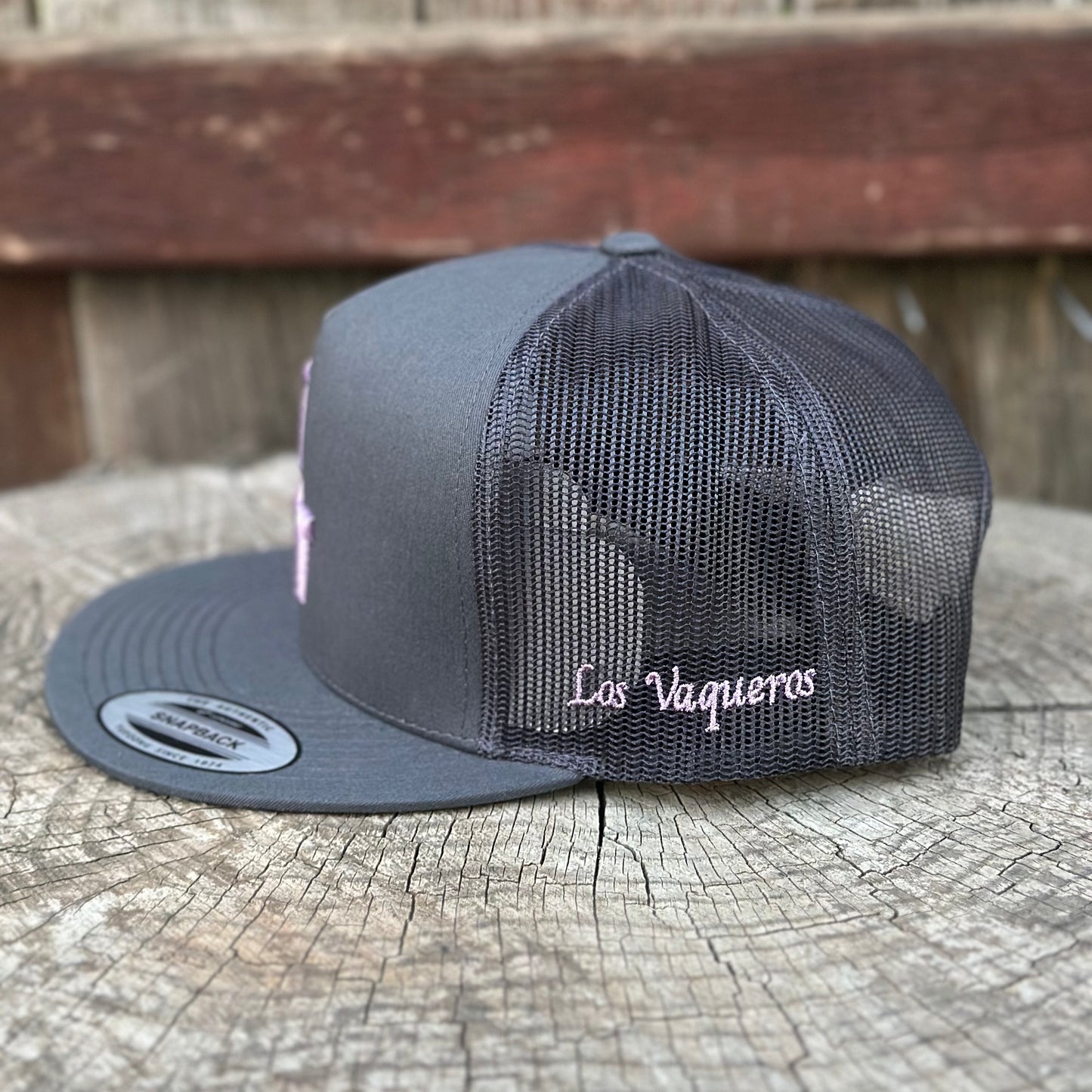 Los Vaqueros LV Logo Snapback Flat Brim Grey/Black