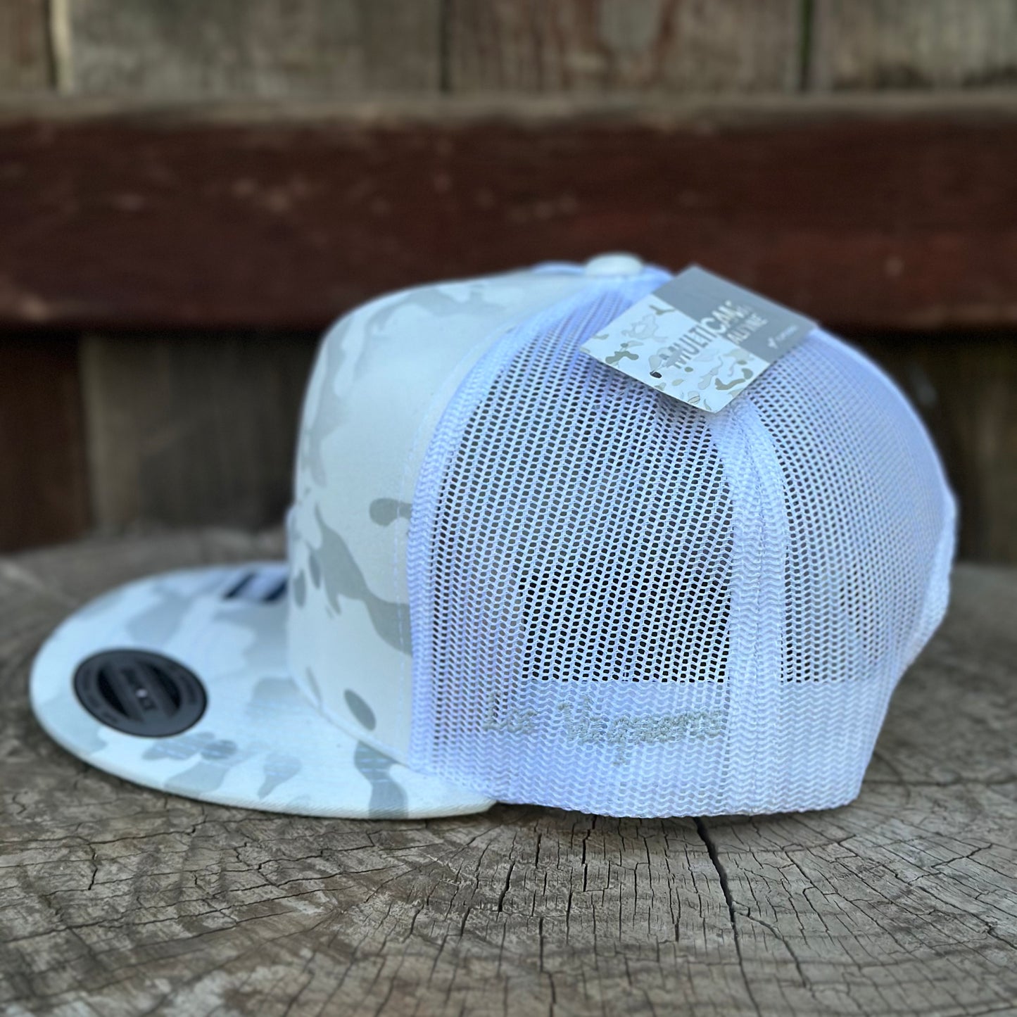 Los Vaqueros LV Logo Snapback Flat Brim White/Grey Camouflage