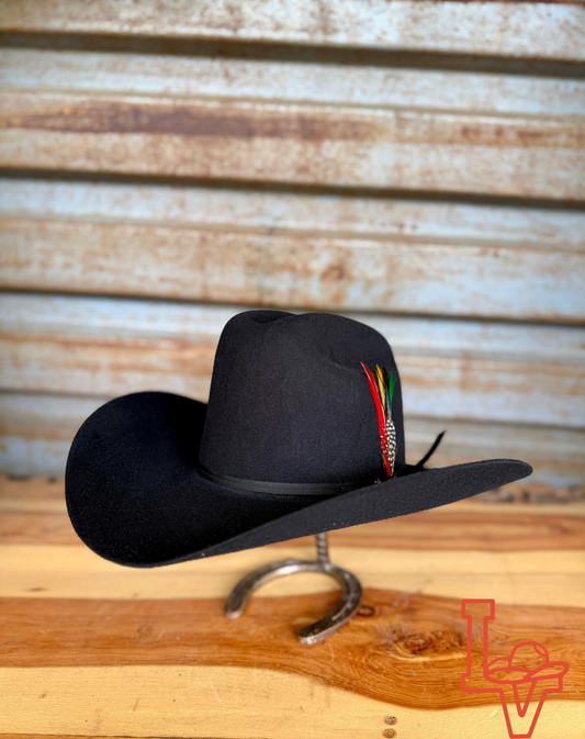 Stetson 6x Rancher Cowboy Felt Hat Regular Crown Black