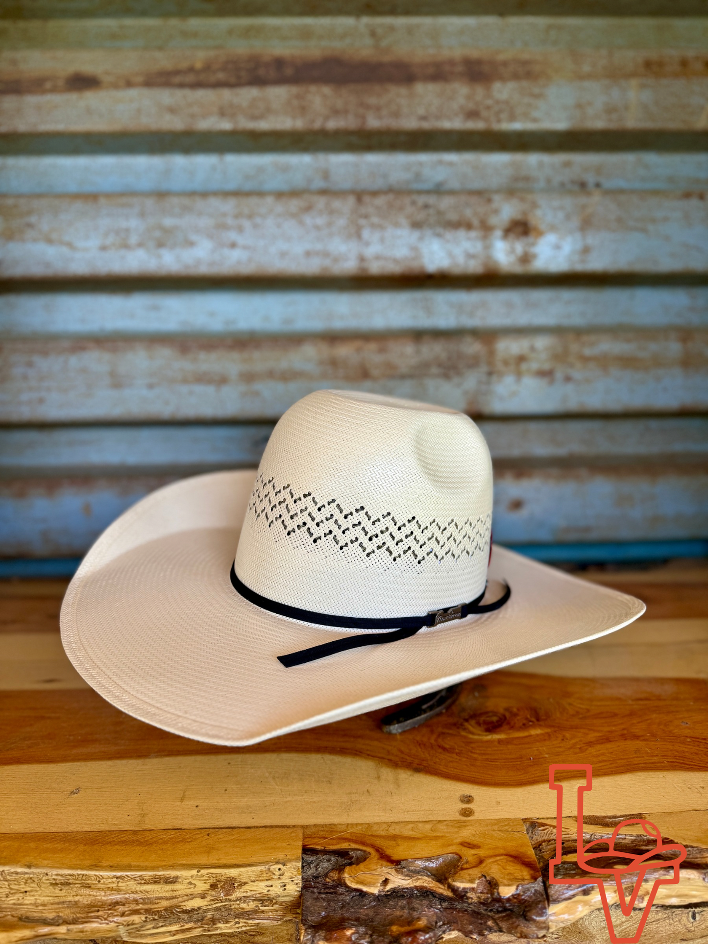 American Hat Company Straw Hat Regular Crown Paved Road White