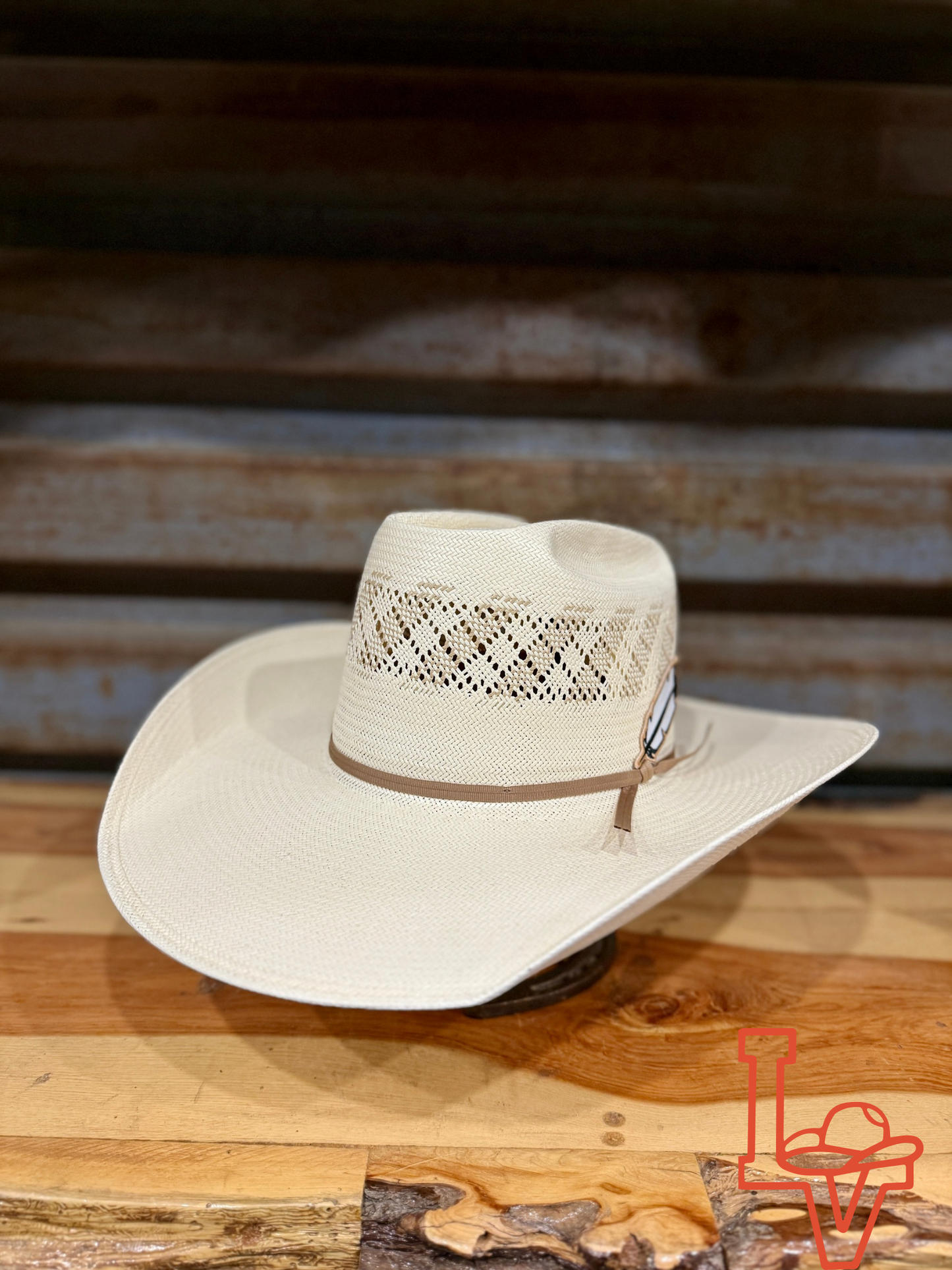 Stetson Thunder 10x Straw Cowboy Hat Regular Crown Natural/Pattern