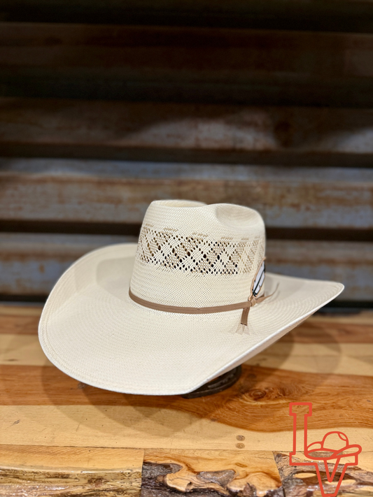 Stetson Thunder 10x Straw Cowboy Hat Regular Crown Natural/Pattern