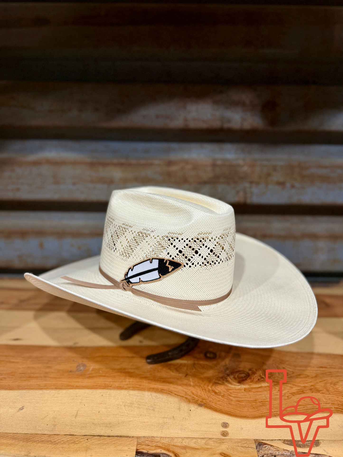 Stetson Thunder 10x Straw Cowboy Hat Regular Crown Natural/Pattern