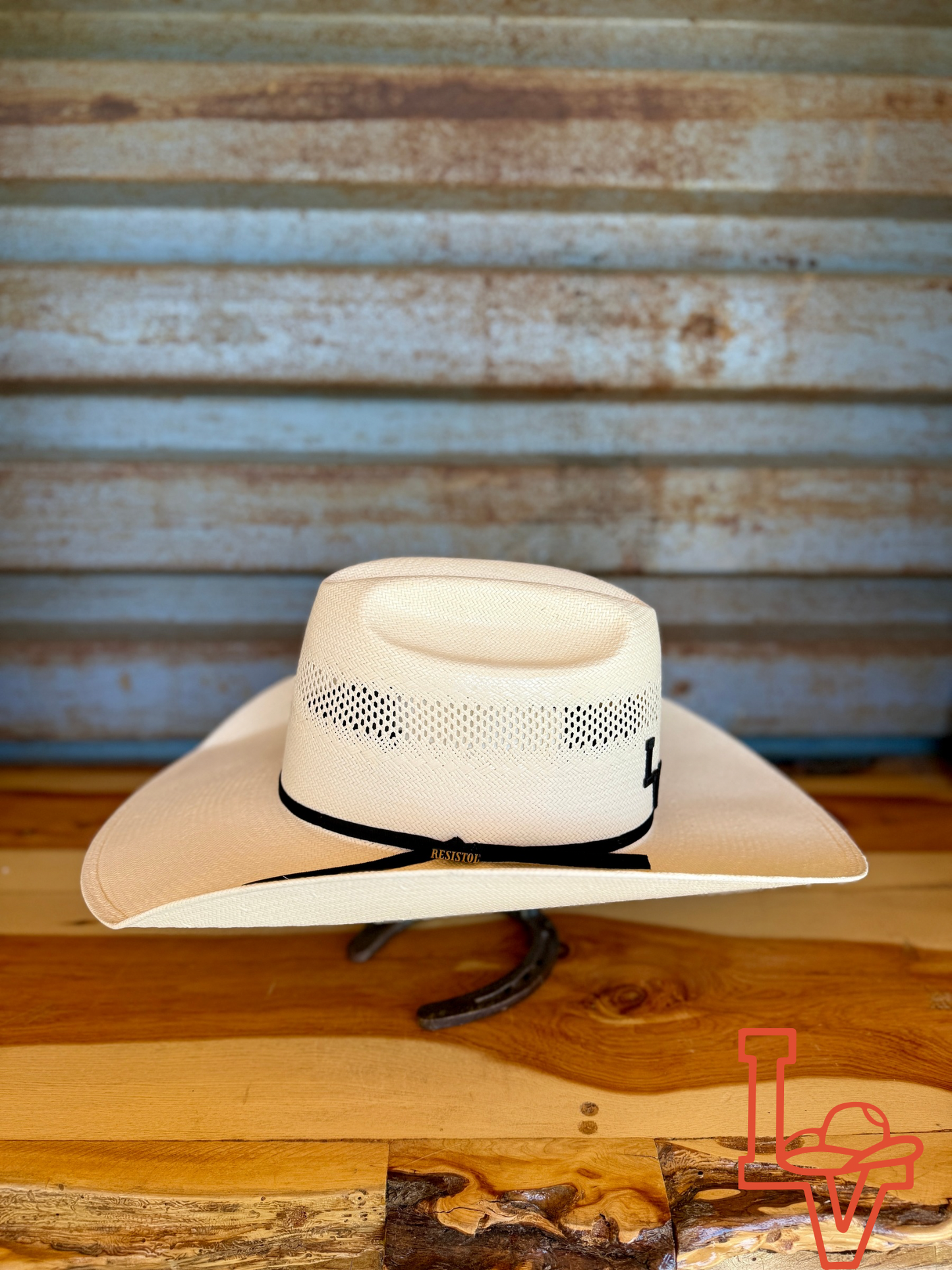 Resistol 20x Cut Bank Cowboy Hat Straw Hat Regular Crown Natural