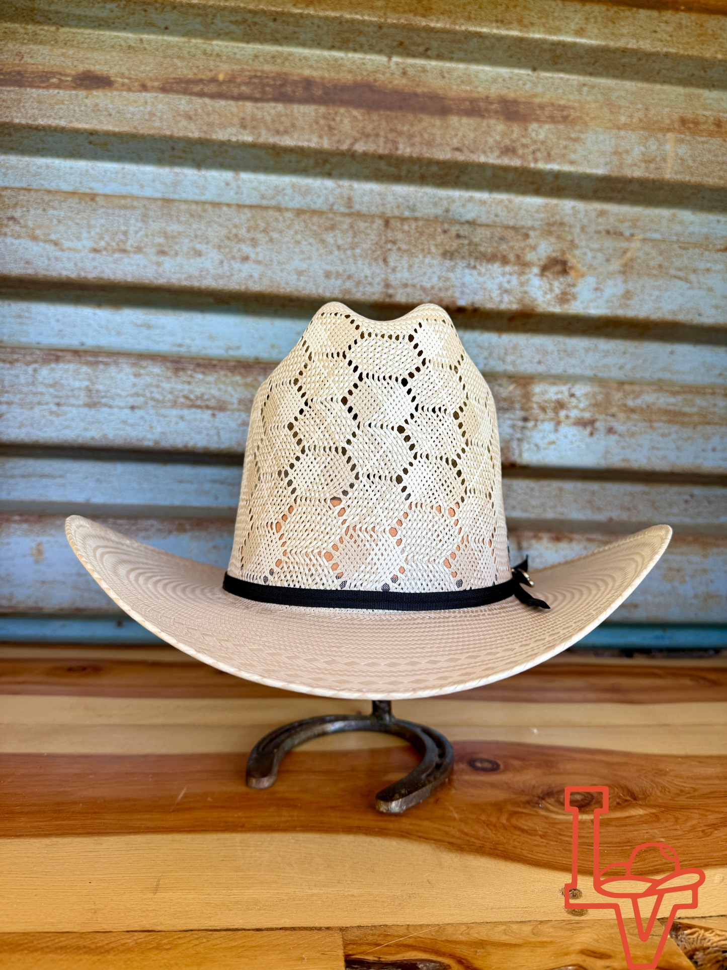 Laredo Straw Hat Tall Crown 200x Estilo Sinaloa Honey Comb Tan/White