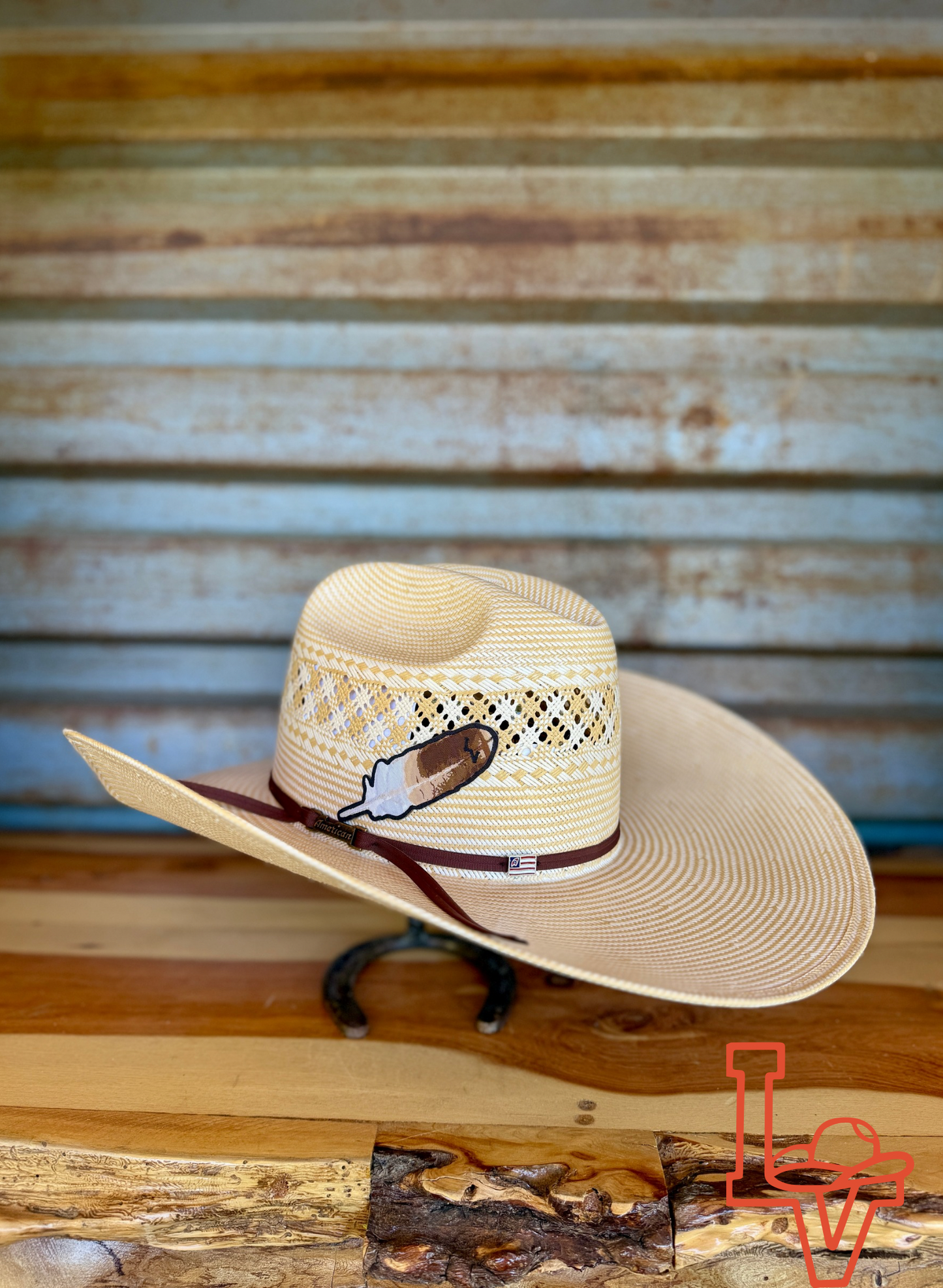 American Hat Company Straw Hat Regular Crown Charol Yellow White