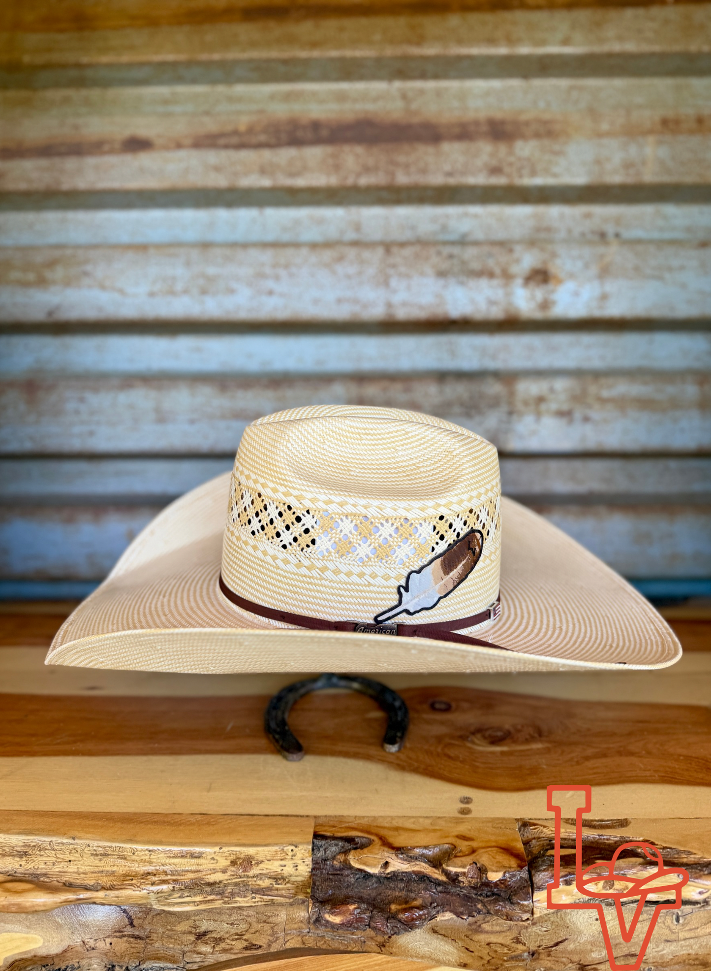 American Hat Company Straw Hat Regular Crown Charol Yellow White