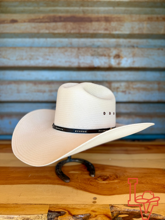 Stetson Llano 10x Straw Cowboy Hat Regular Crown Natural
