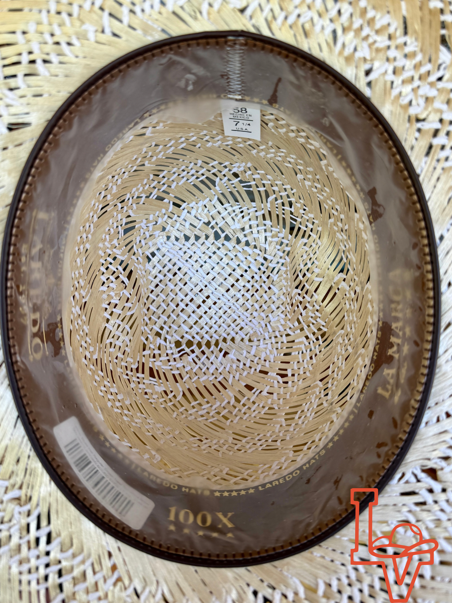 Laredo Straw Hat Regular Crown Nest Tan White Brown Bound Edge