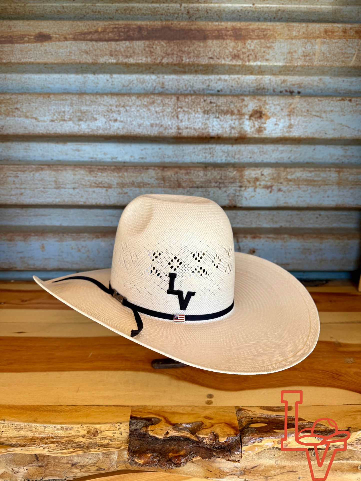American Hat Company Straw Hat Regular Crown Pyramid Diamond White