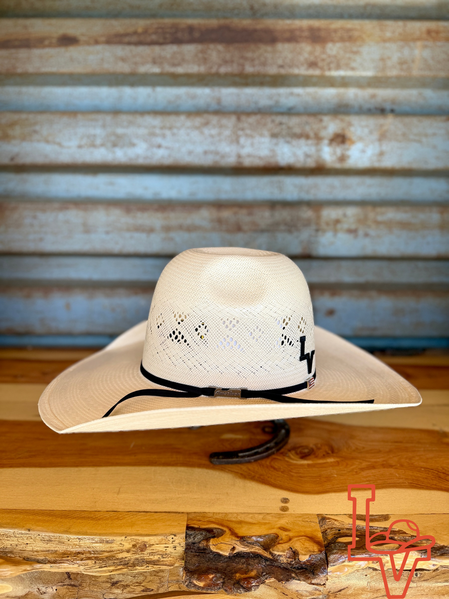 American Hat Company Straw Hat Regular Crown Pyramid Diamond White