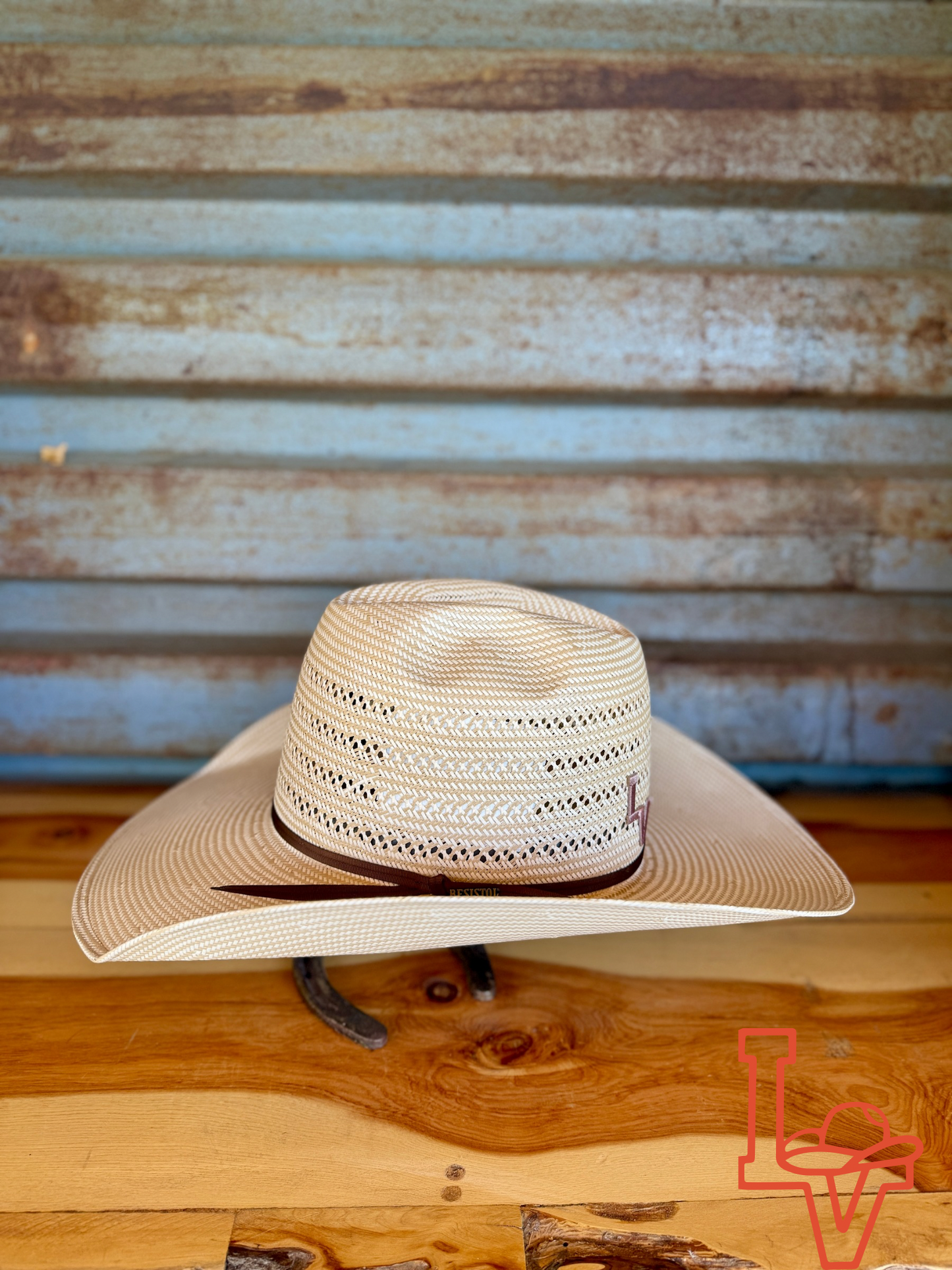 Resistol 20X 4 Corners Cowboy Hat Straw Hat Regular Crown Natural/Tan