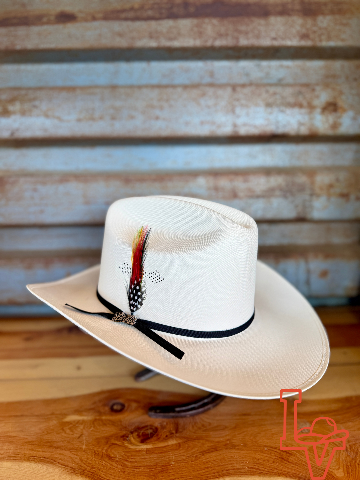 Laredo Straw Hat Telar Regular Crown 100X El Sinaloa White