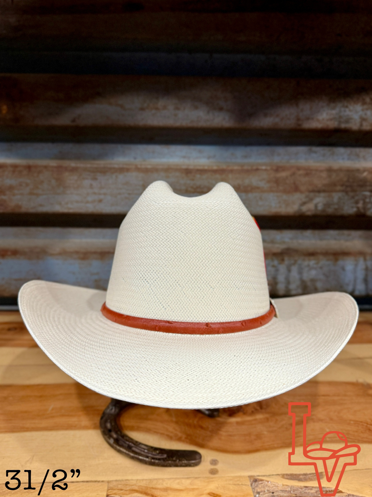 Stetson Primo Cognac 10x Straw Cowboy Hat Crown Natural