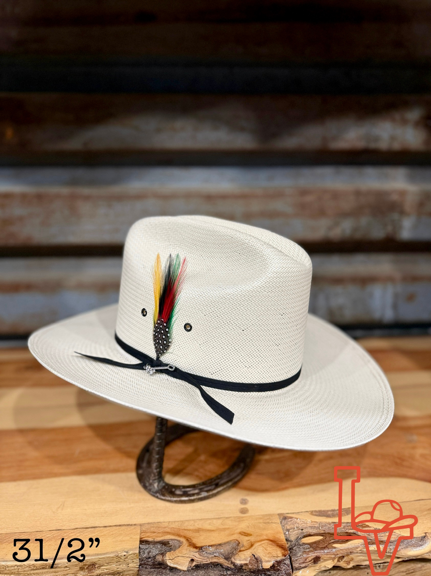 Stetson Rancher 81 Black Eye 10x Straw Cowboy Hat Regular Crown Natural