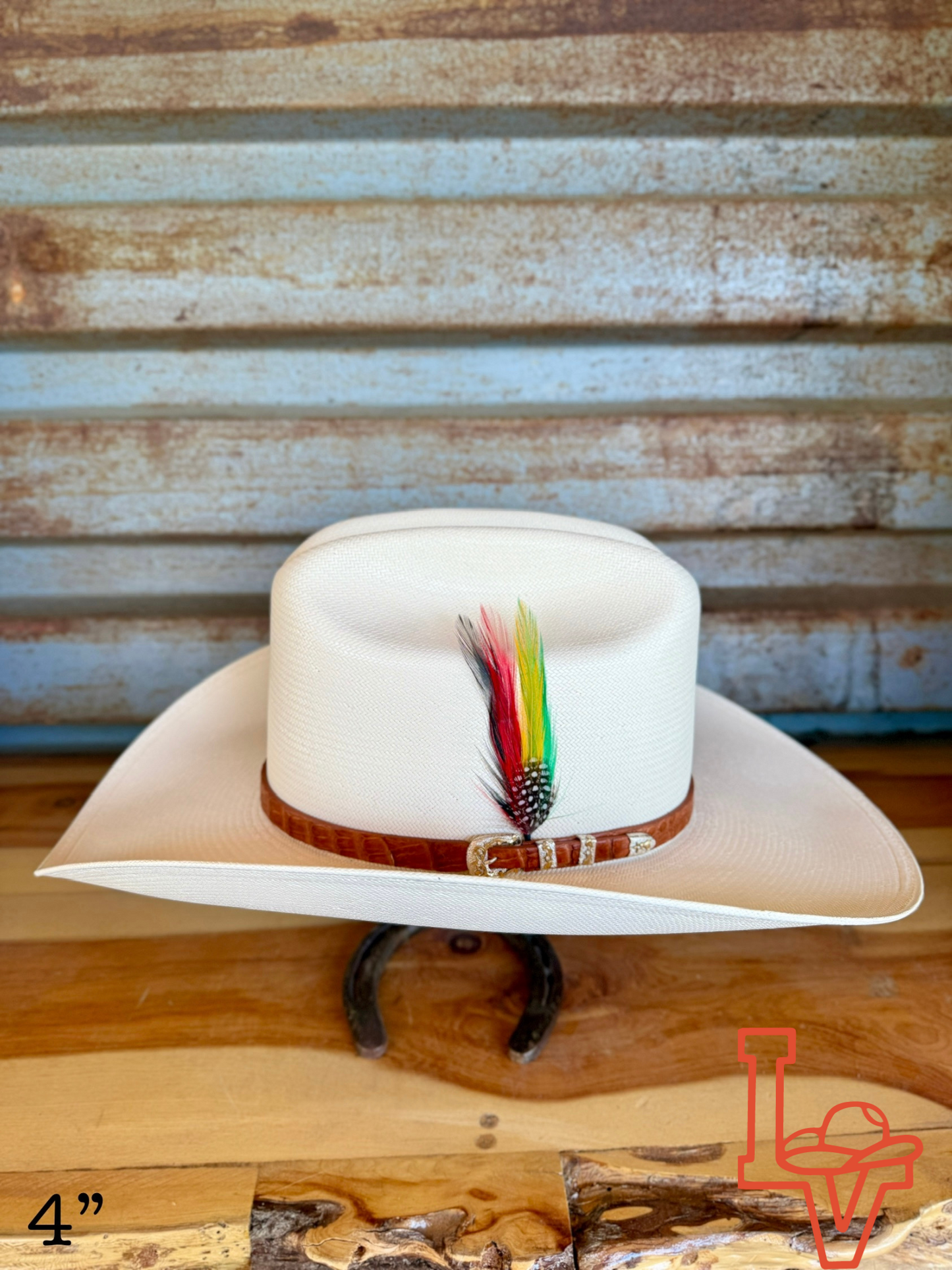 Stetson El Jefe 5000x Cognac Straw Cowboy Hat Regular Crown Natural