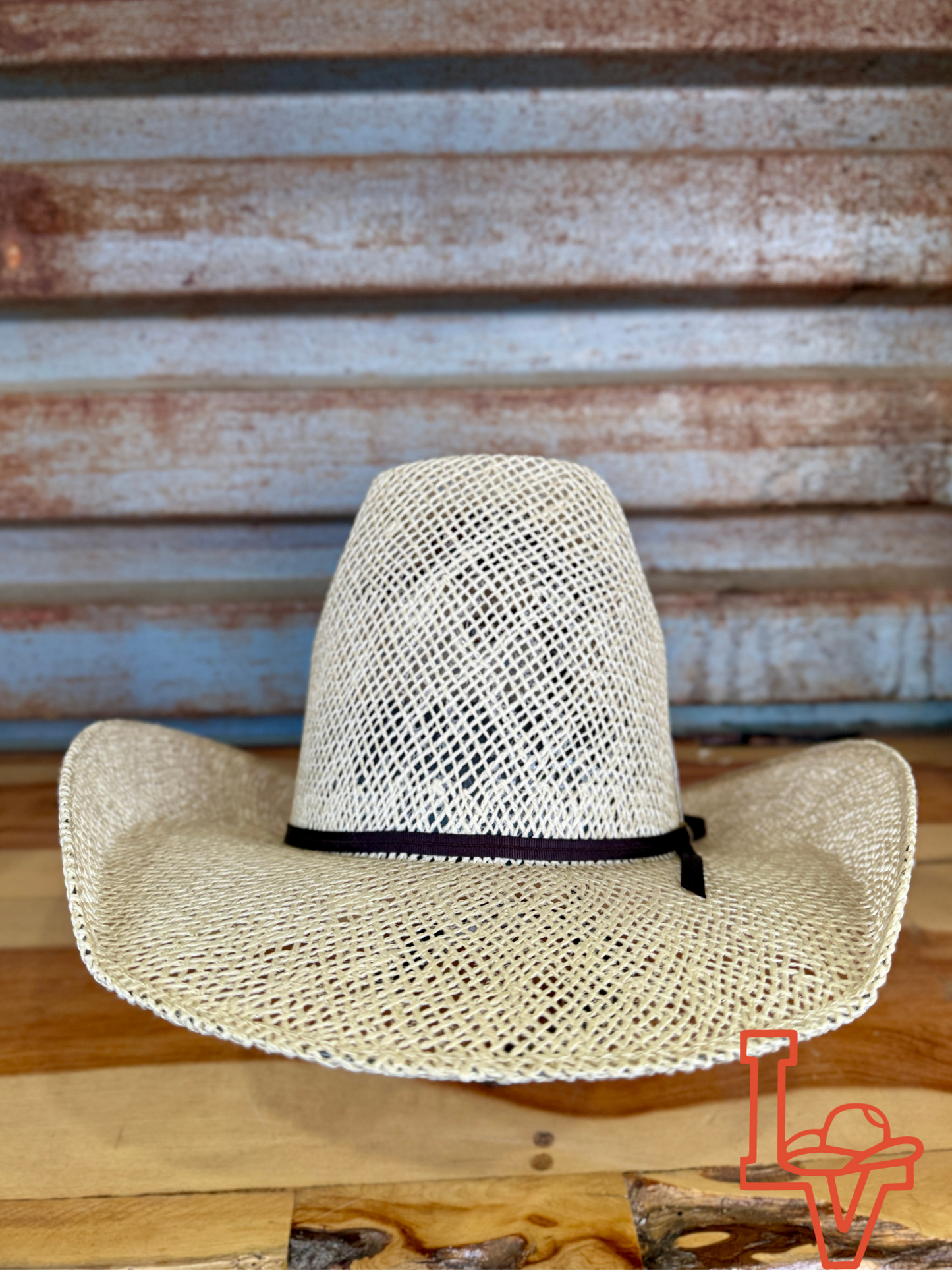 Los Vaqueros Straw Hat Tall Solid Jute Tan