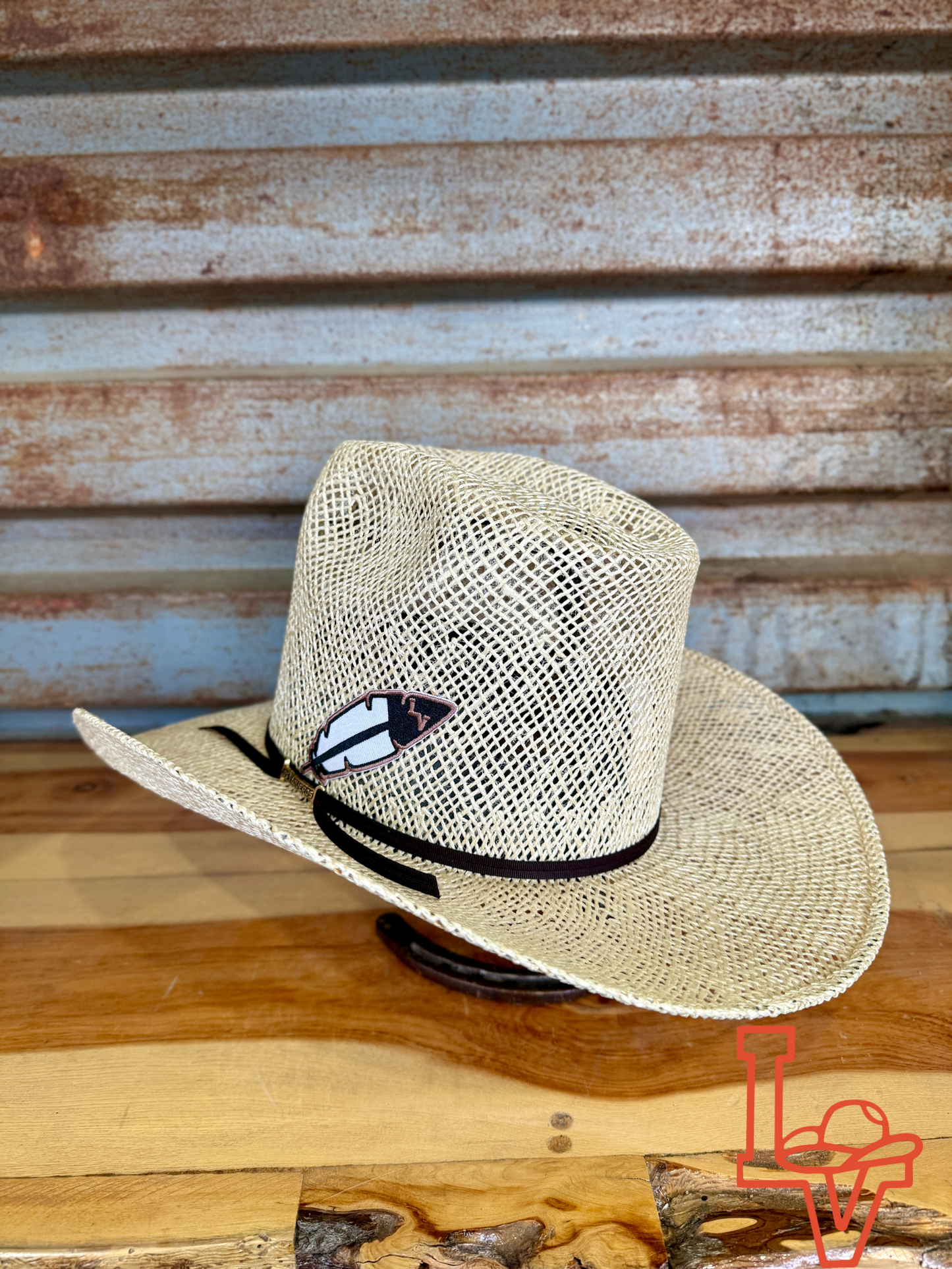 Los Vaqueros Straw Hat Tall Solid Jute Tan