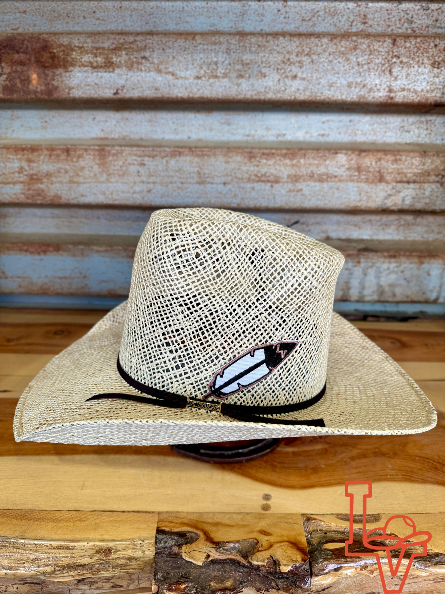 Los Vaqueros Straw Hat Tall Solid Jute Tan
