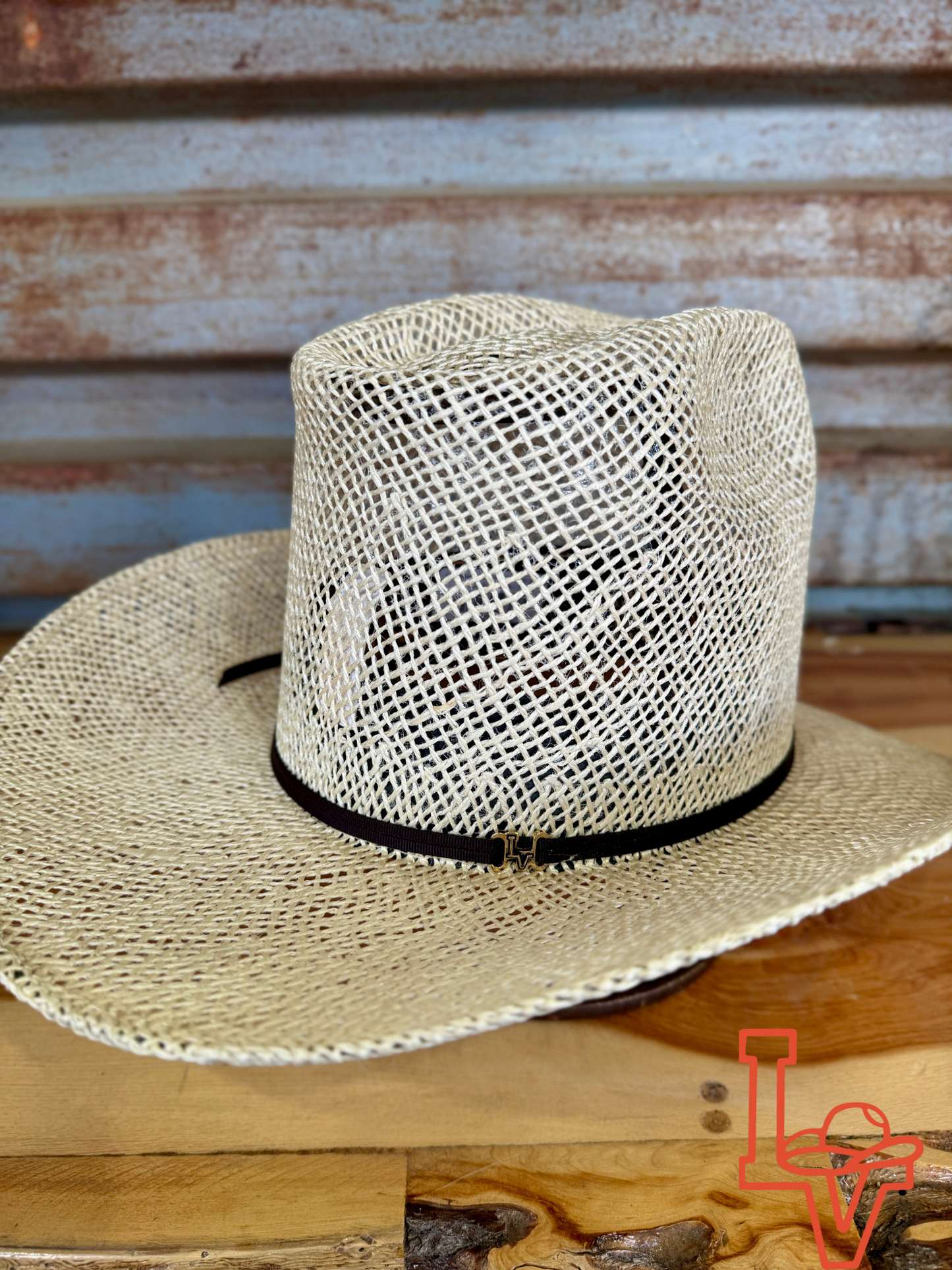 Los Vaqueros Straw Hat Tall Solid Jute Tan
