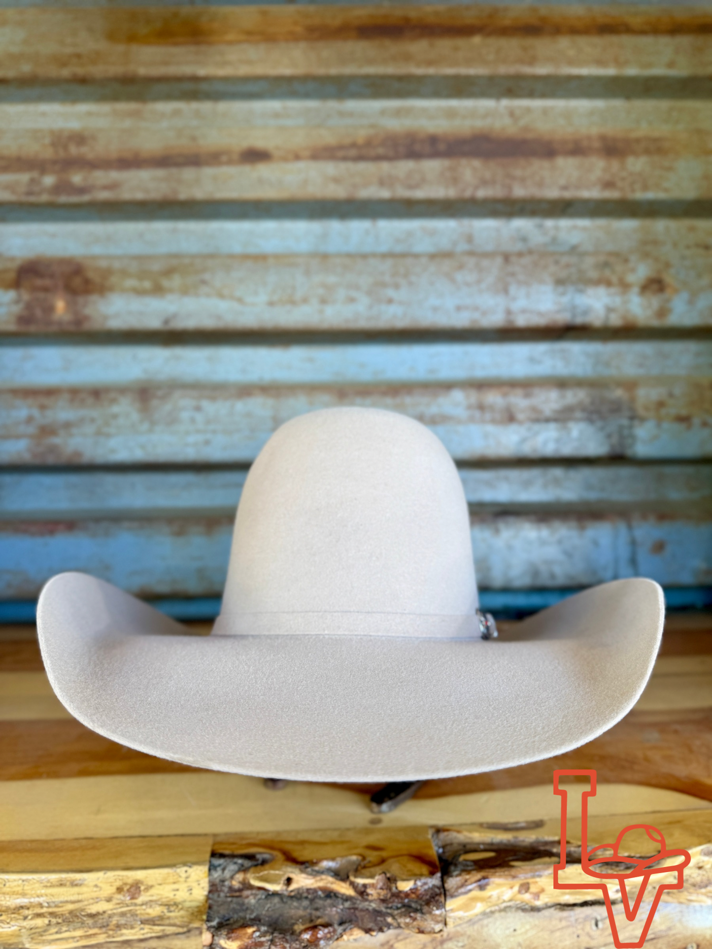 Los Vaqueros Wool Felt Hat Open Regular Crown Silverbelly Beige