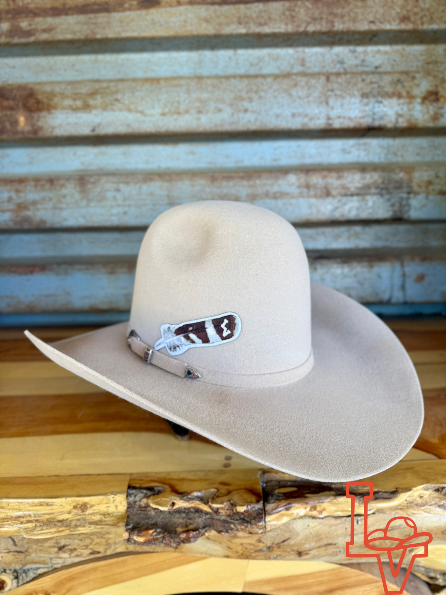 Los Vaqueros Wool Felt Hat Open Regular Crown Silverbelly Beige