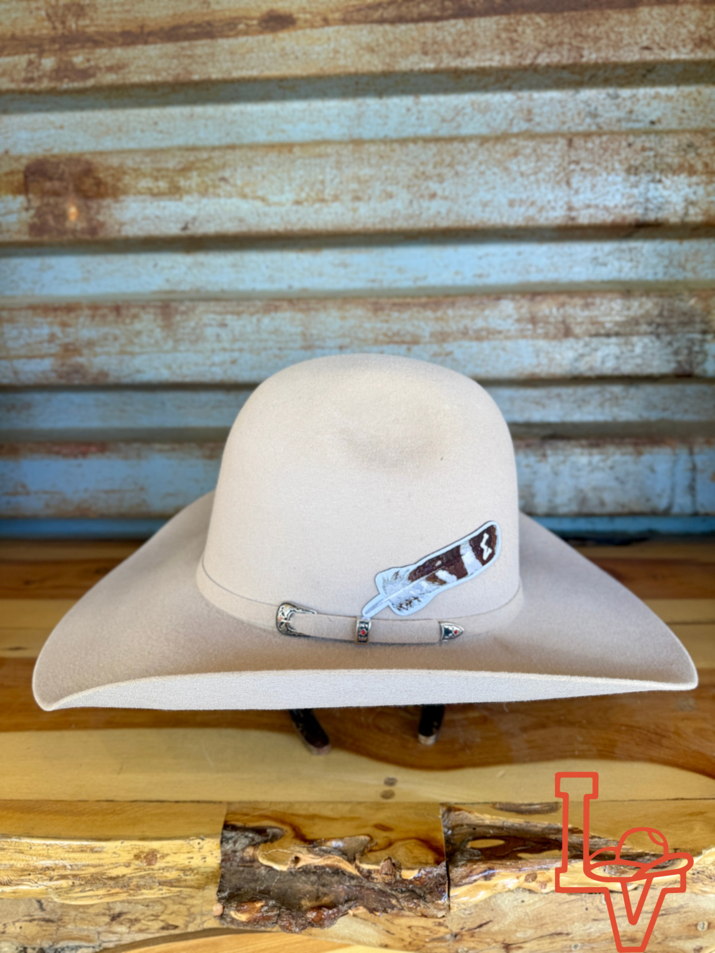 Los Vaqueros Wool Felt Hat Open Regular Crown Silverbelly Beige