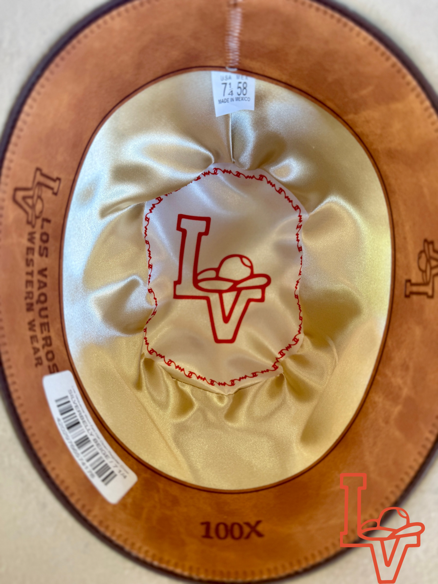 Los Vaqueros Wool Felt Hat Open Regular Crown Silverbelly Beige