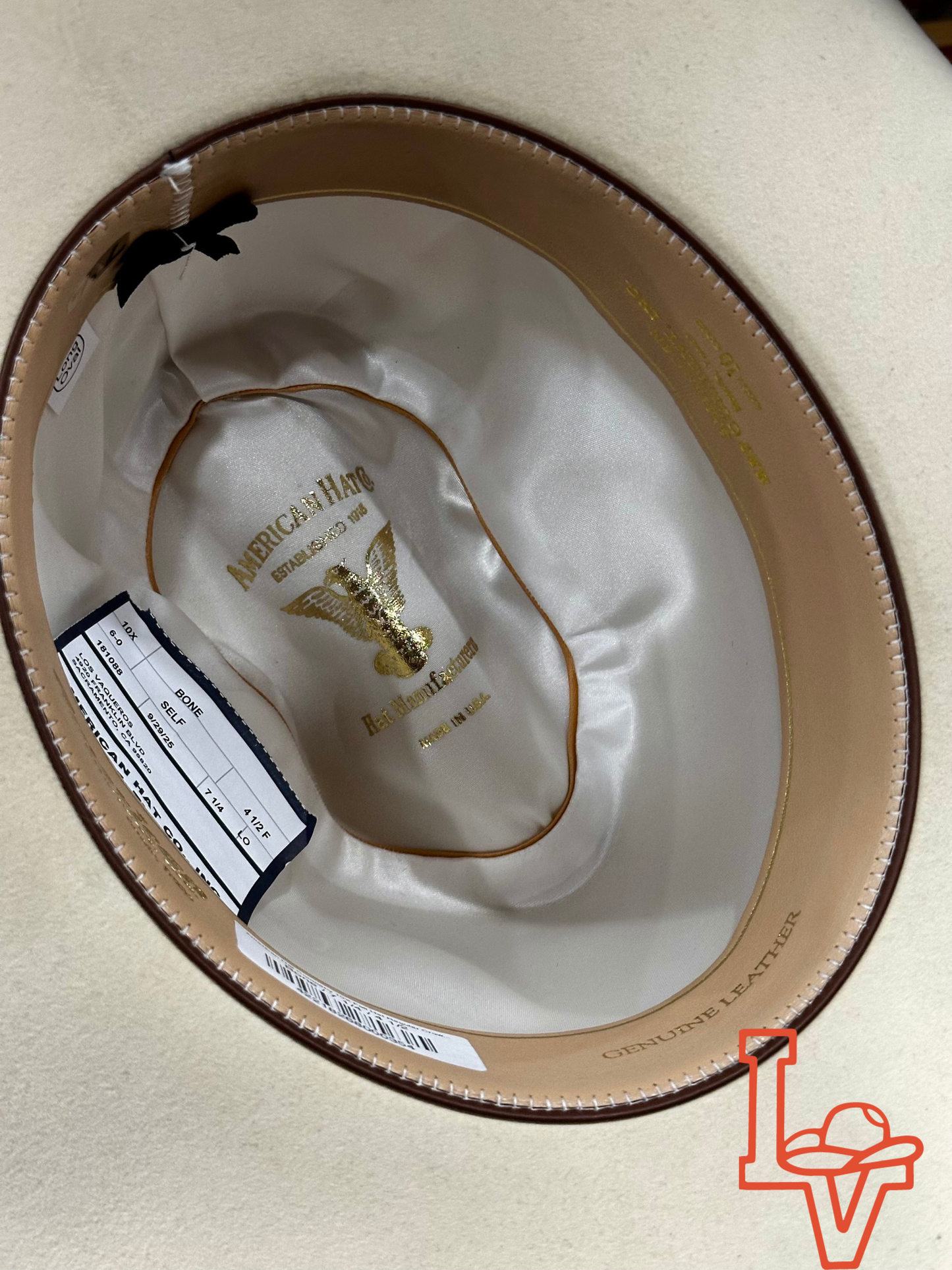American Hat Company 10X Felt Hat Regular Crown Bone