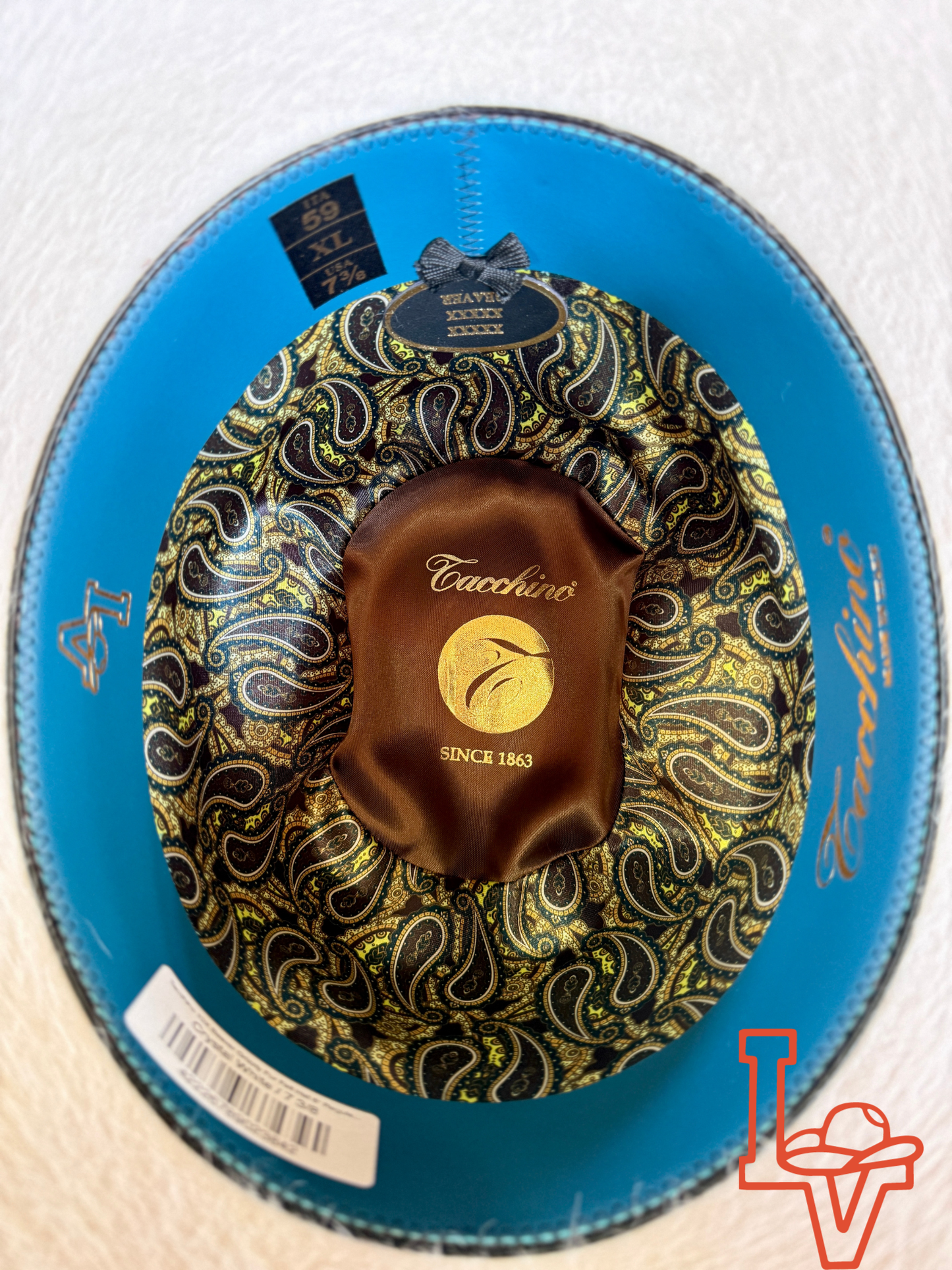 Tacchino 10X Beaver Grizzly Fur Felt Hat 6" Regular Crown 4.25" Brim Crystal White