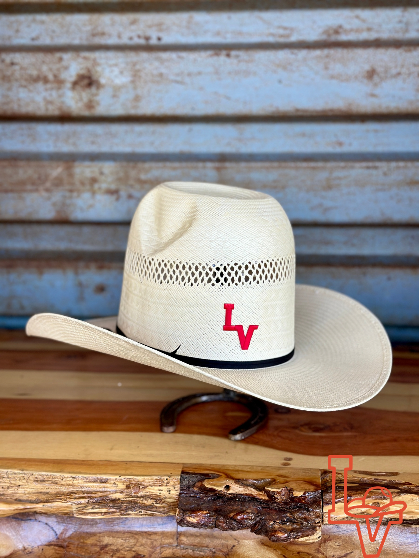 Valtierra Straw Hat Tall Crown Rolling Dice White