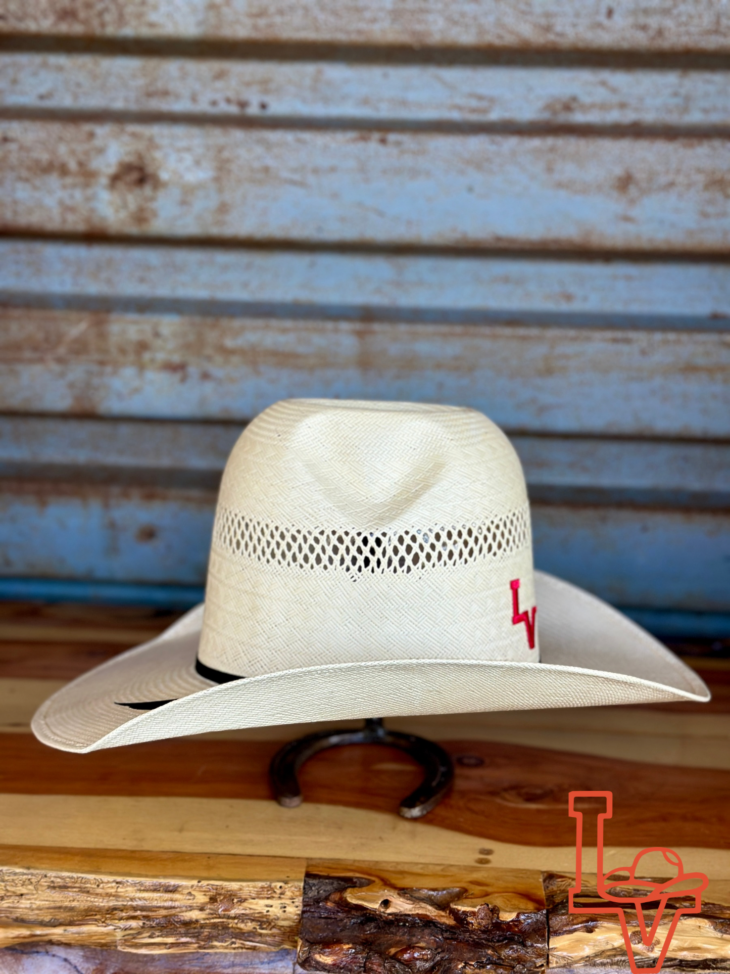 Valtierra Straw Hat Tall Crown Rolling Dice White